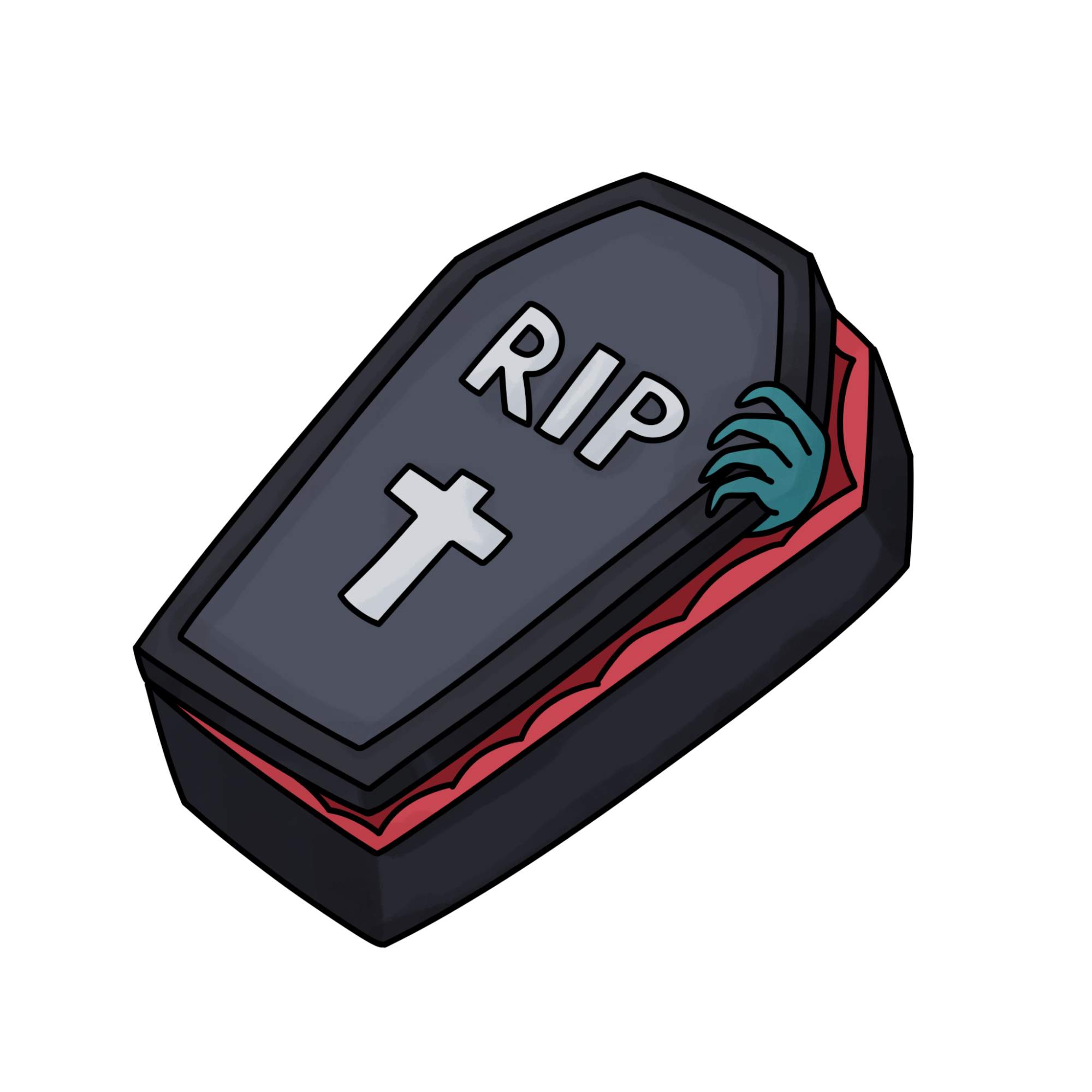 How to Draw a Coffin - Step-12