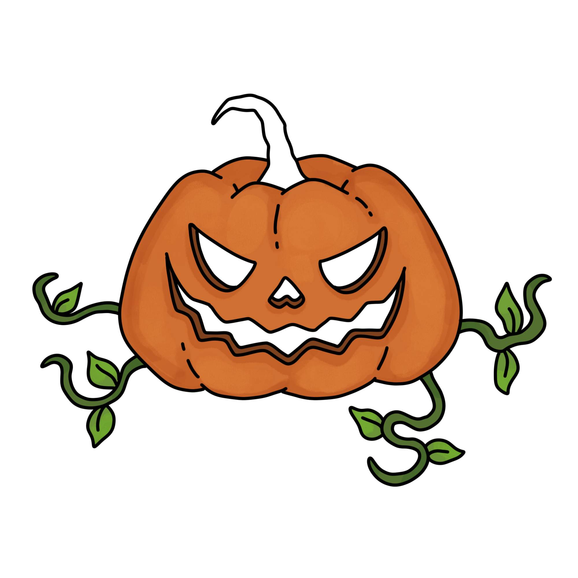 How to Draw a Halloween Pumpkin - Step-10