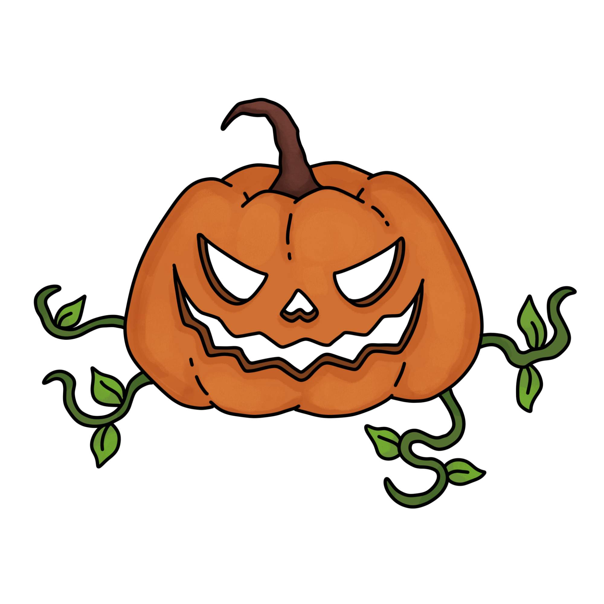 How to Draw a Halloween Pumpkin - Step-11