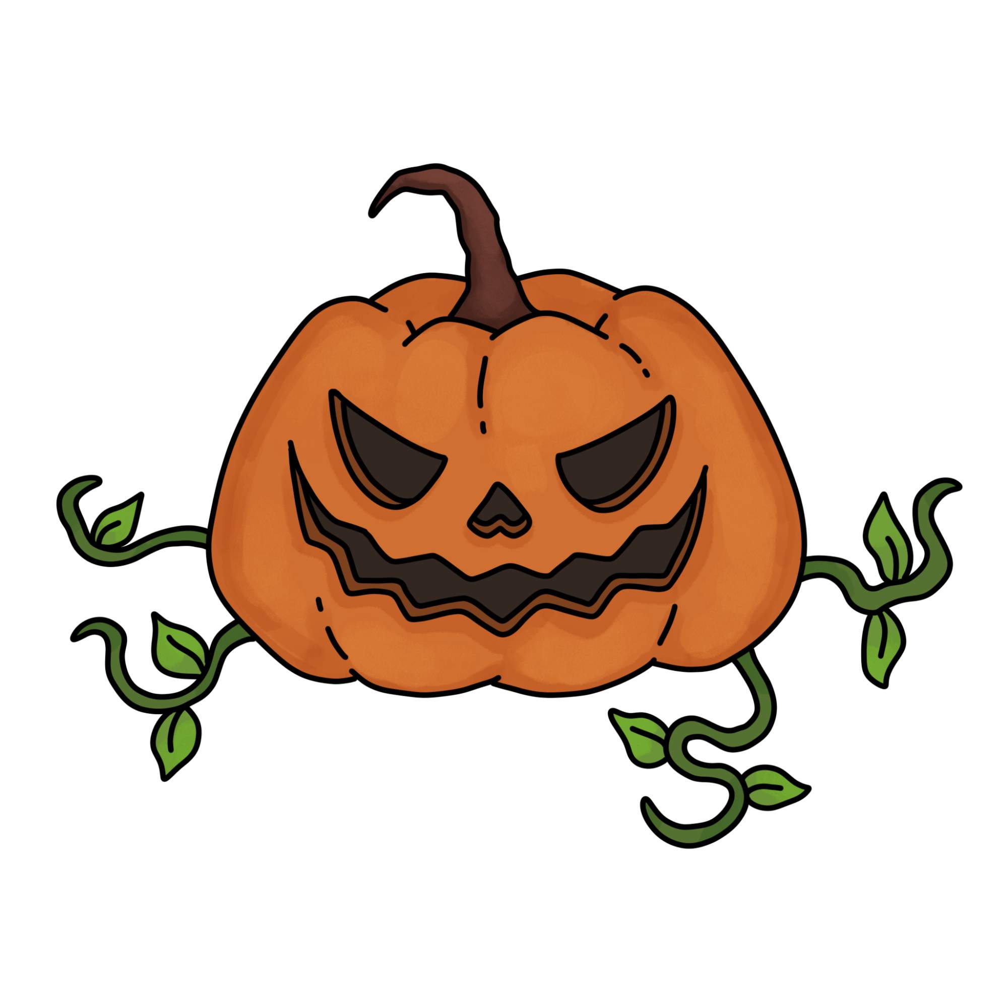 How to Draw a Halloween Pumpkin - Step-12