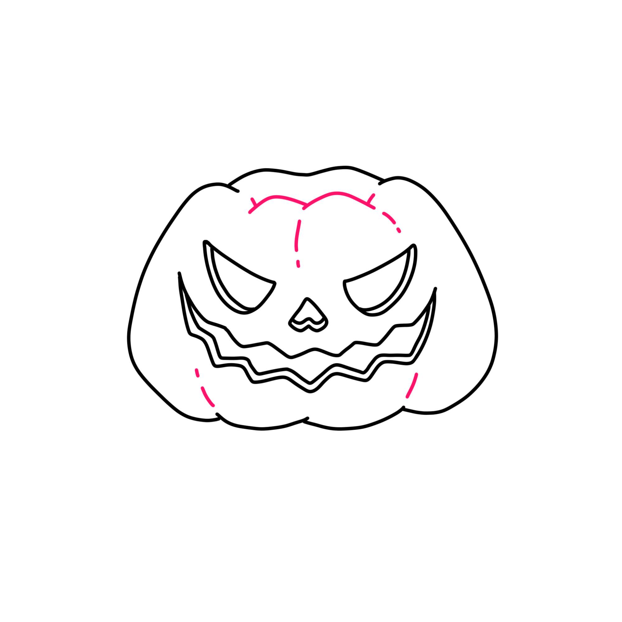 How to Draw a Halloween Pumpkin - Step-5