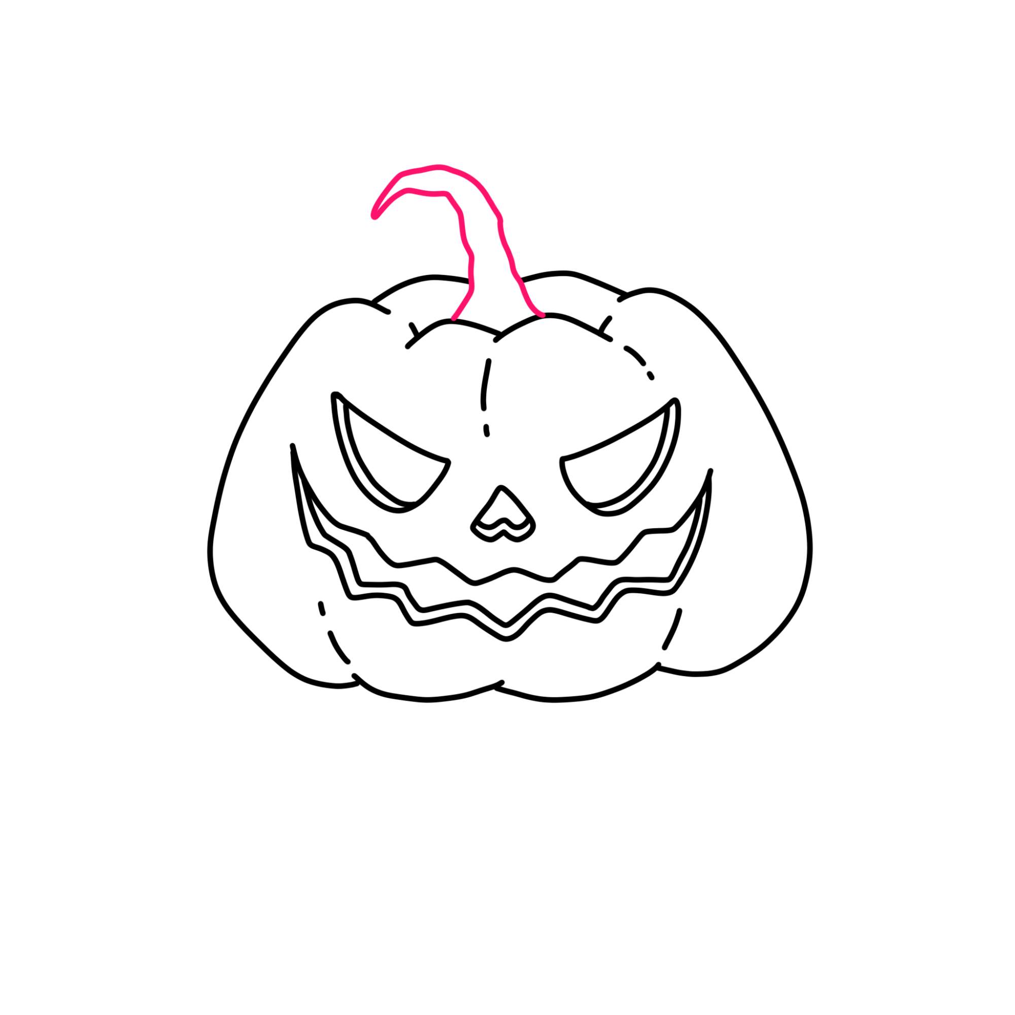 How to Draw a Halloween Pumpkin - Step-6