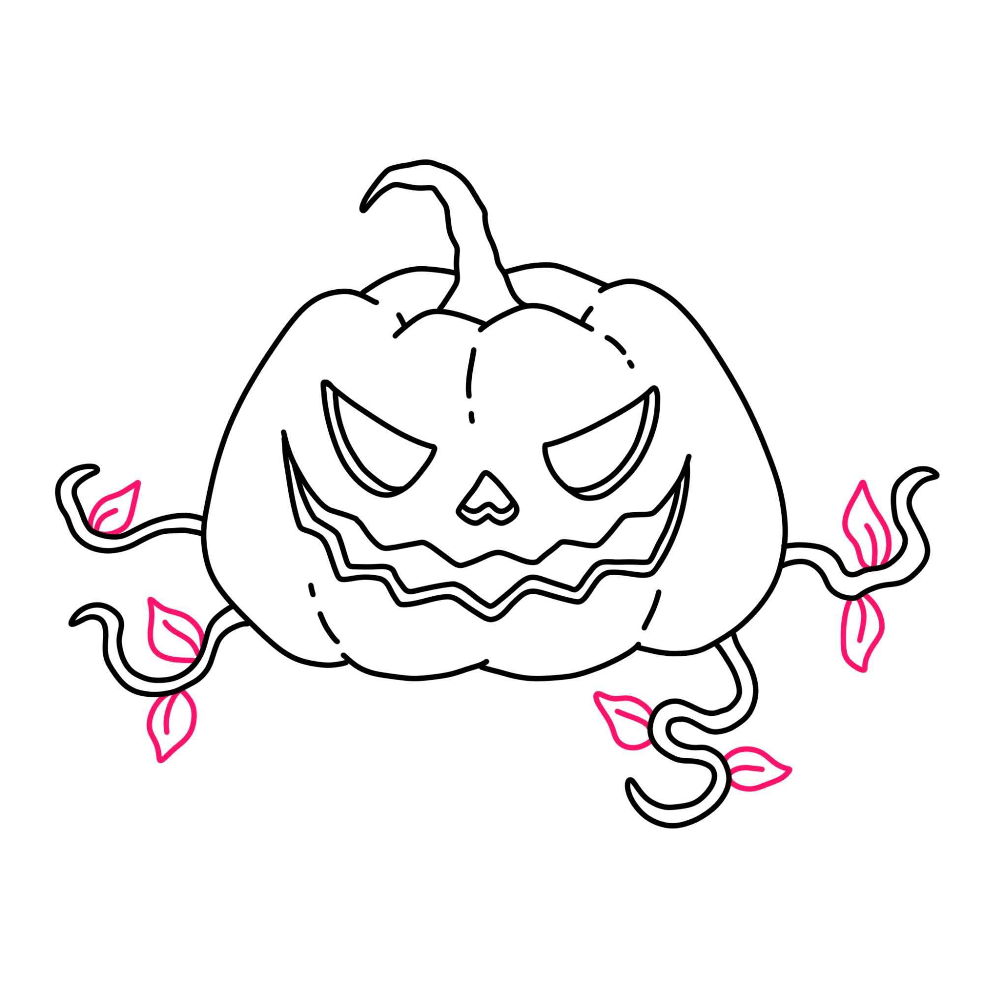 How to Draw a Halloween Pumpkin - Step-8