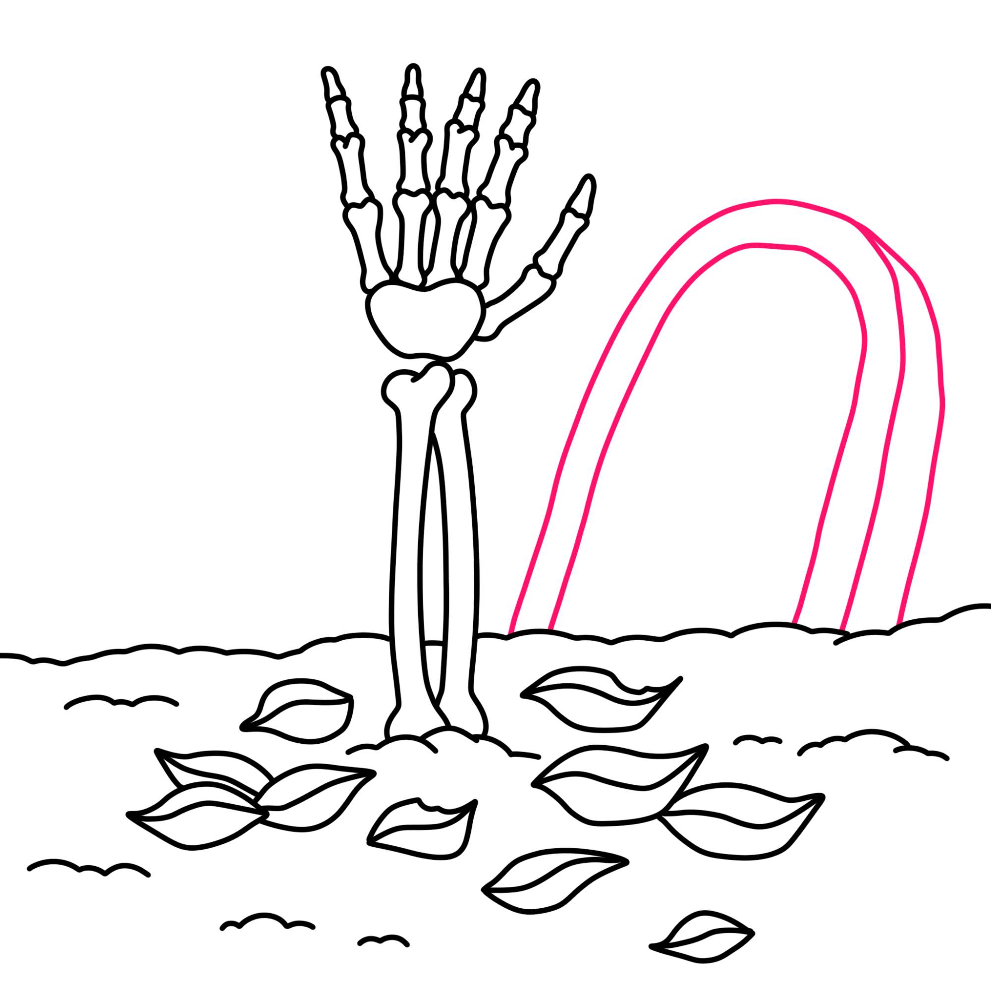 How to Draw a Skeleton Hand - Step-10