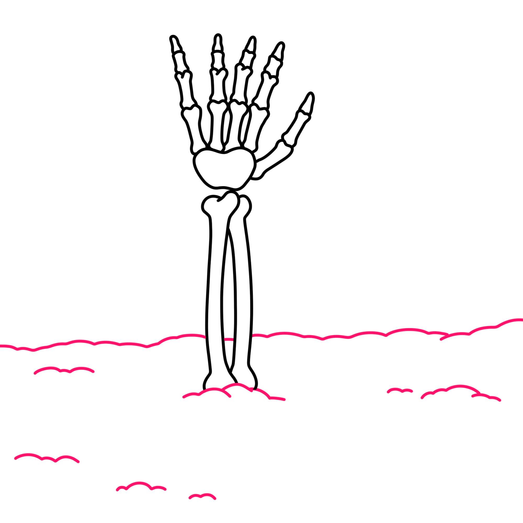 How to Draw a Skeleton Hand - Step-8