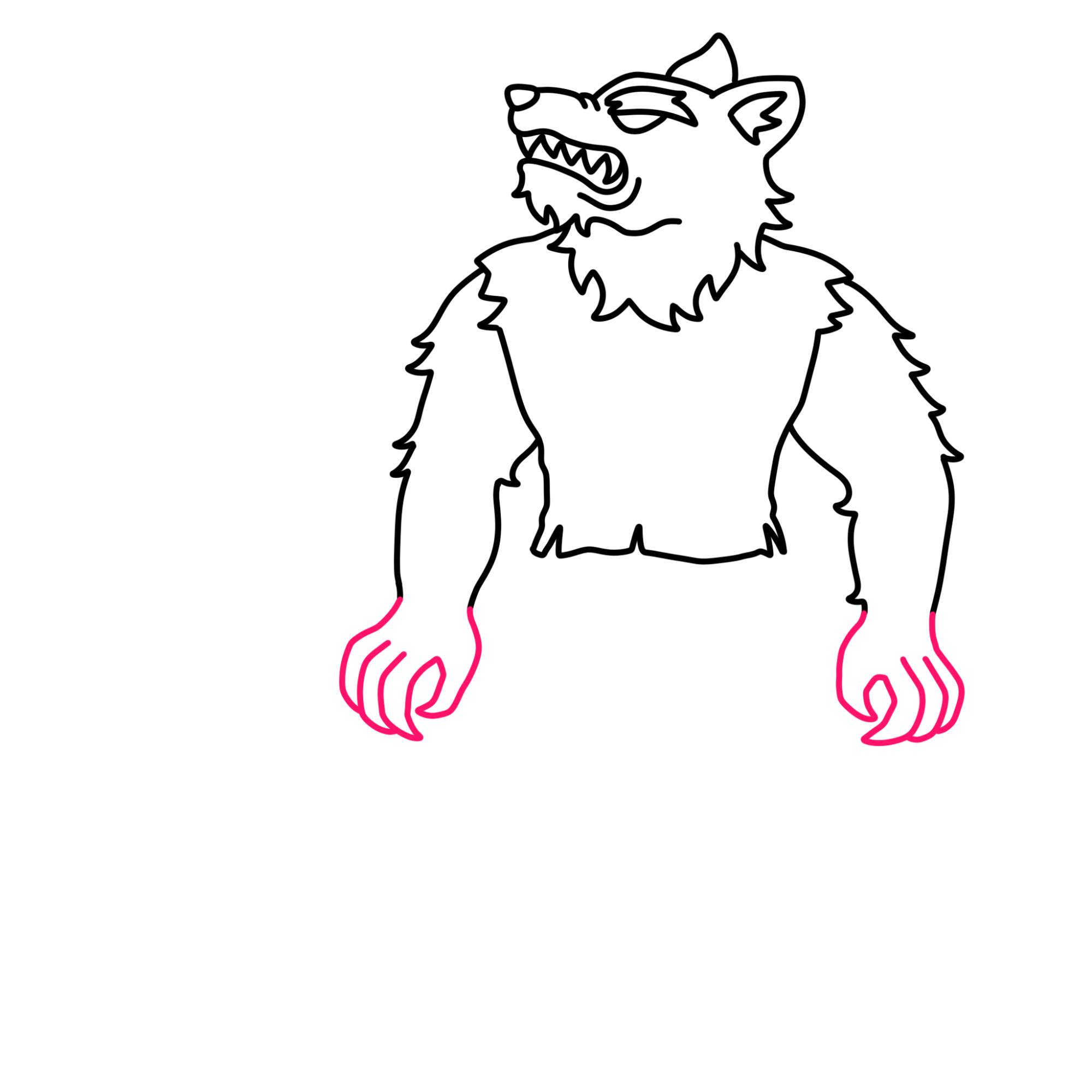 How to Draw a Werewolf - Step-10