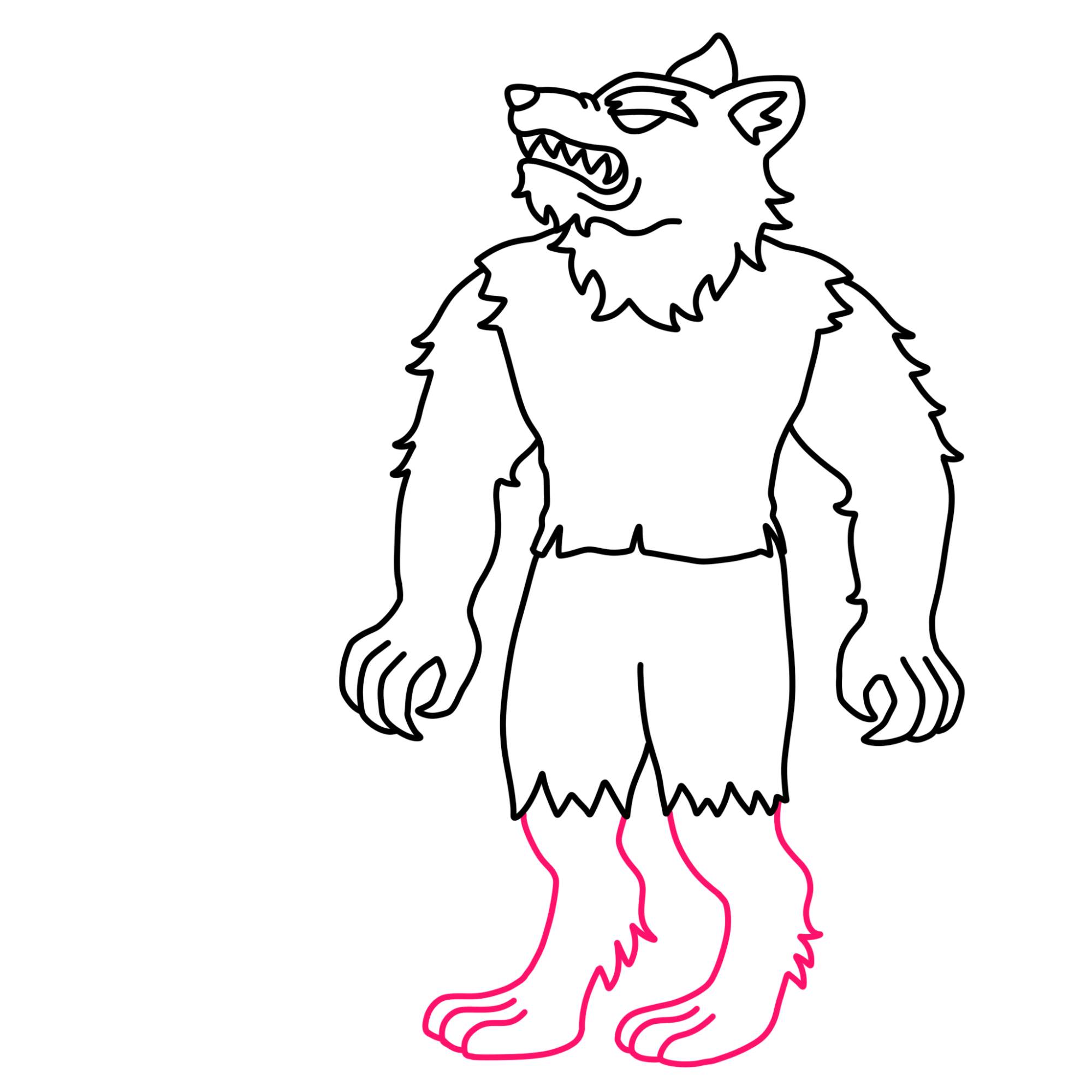 How to Draw a Werewolf - Step-12