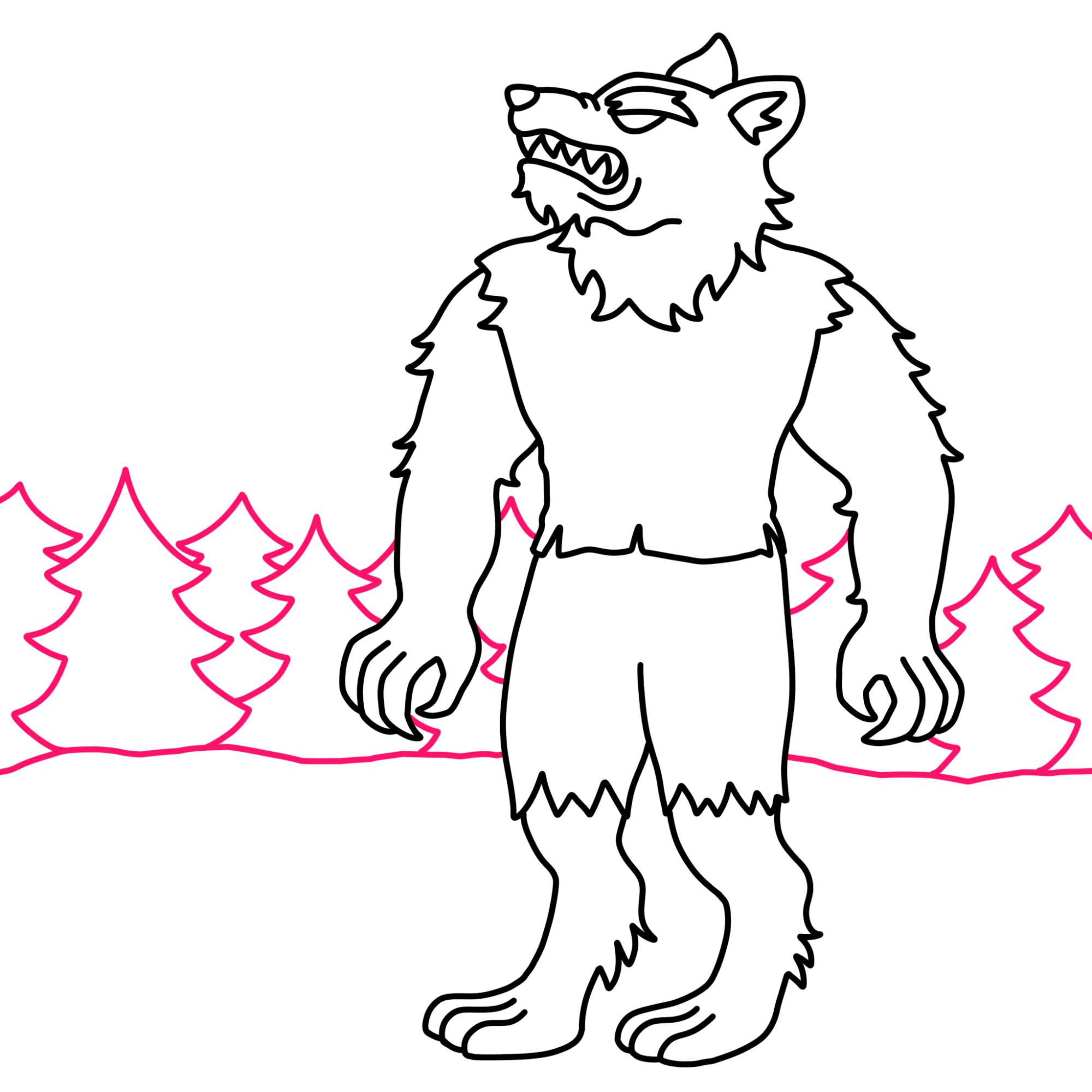 How to Draw a Werewolf - Step-13