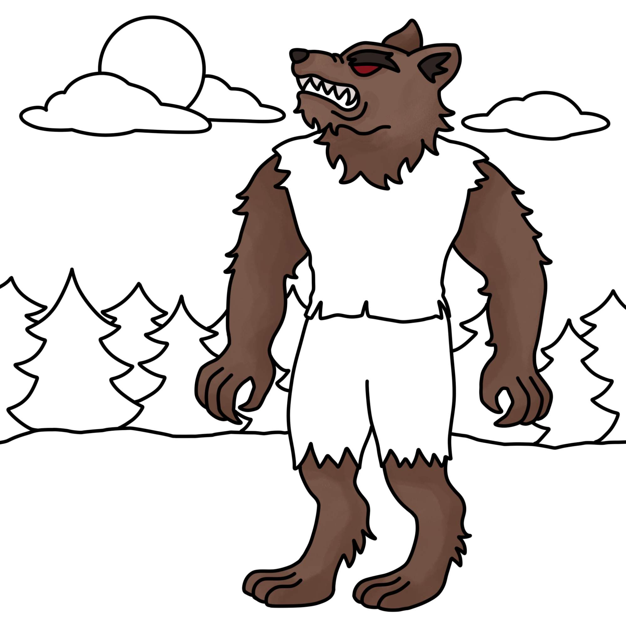 How to Draw a Werewolf - Step-15