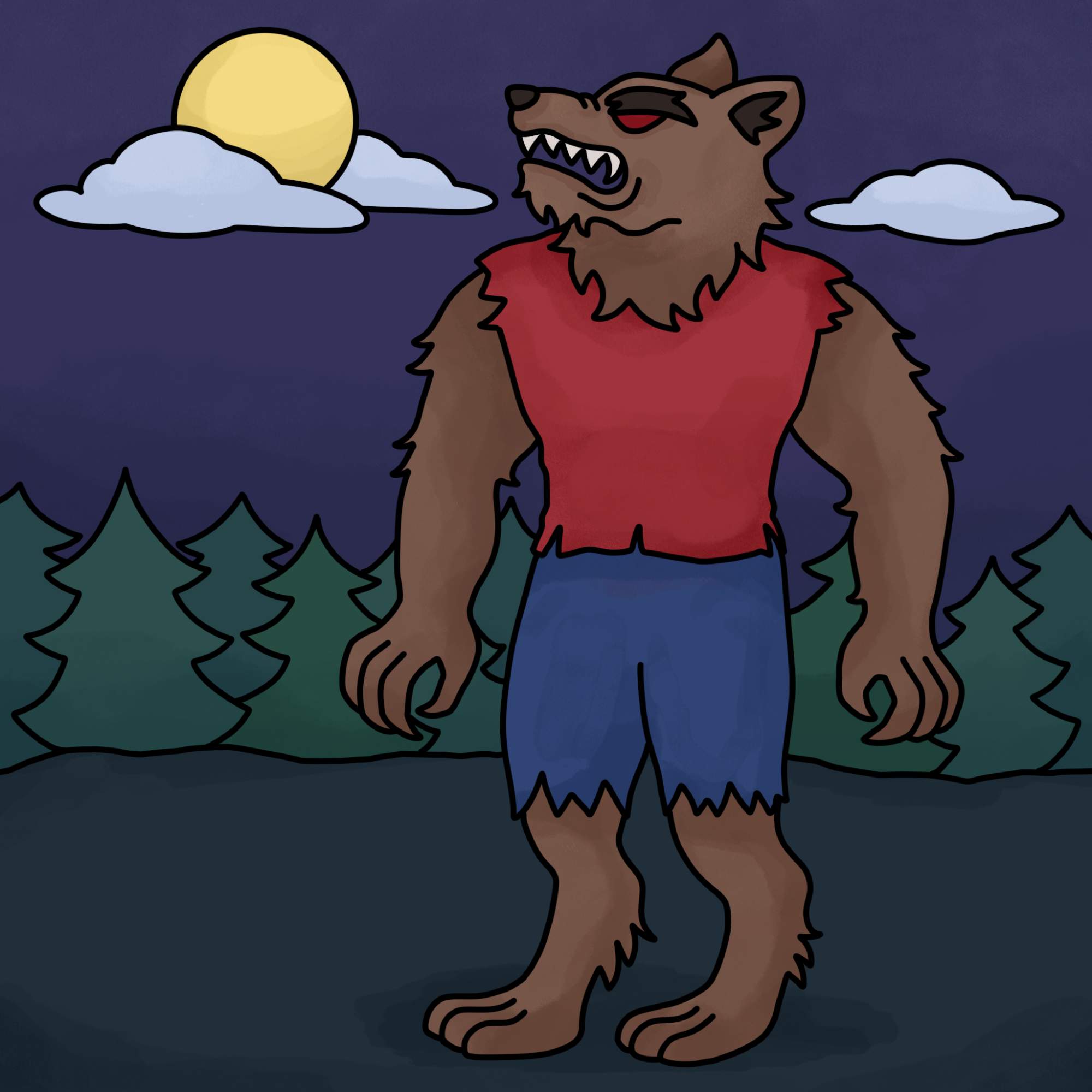 How to Draw a Werewolf - Step-18