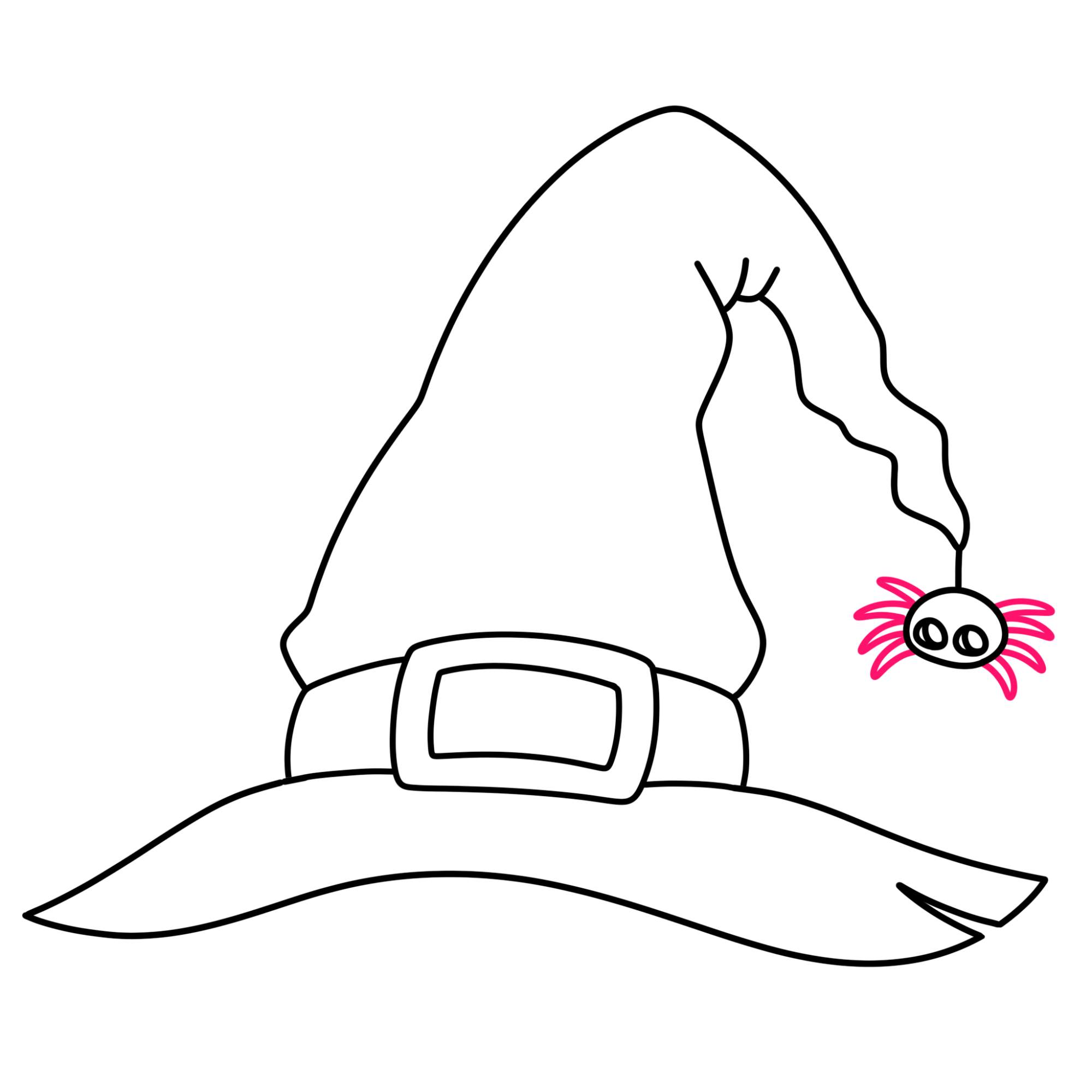 How to Draw a Witch Hat - Step-10