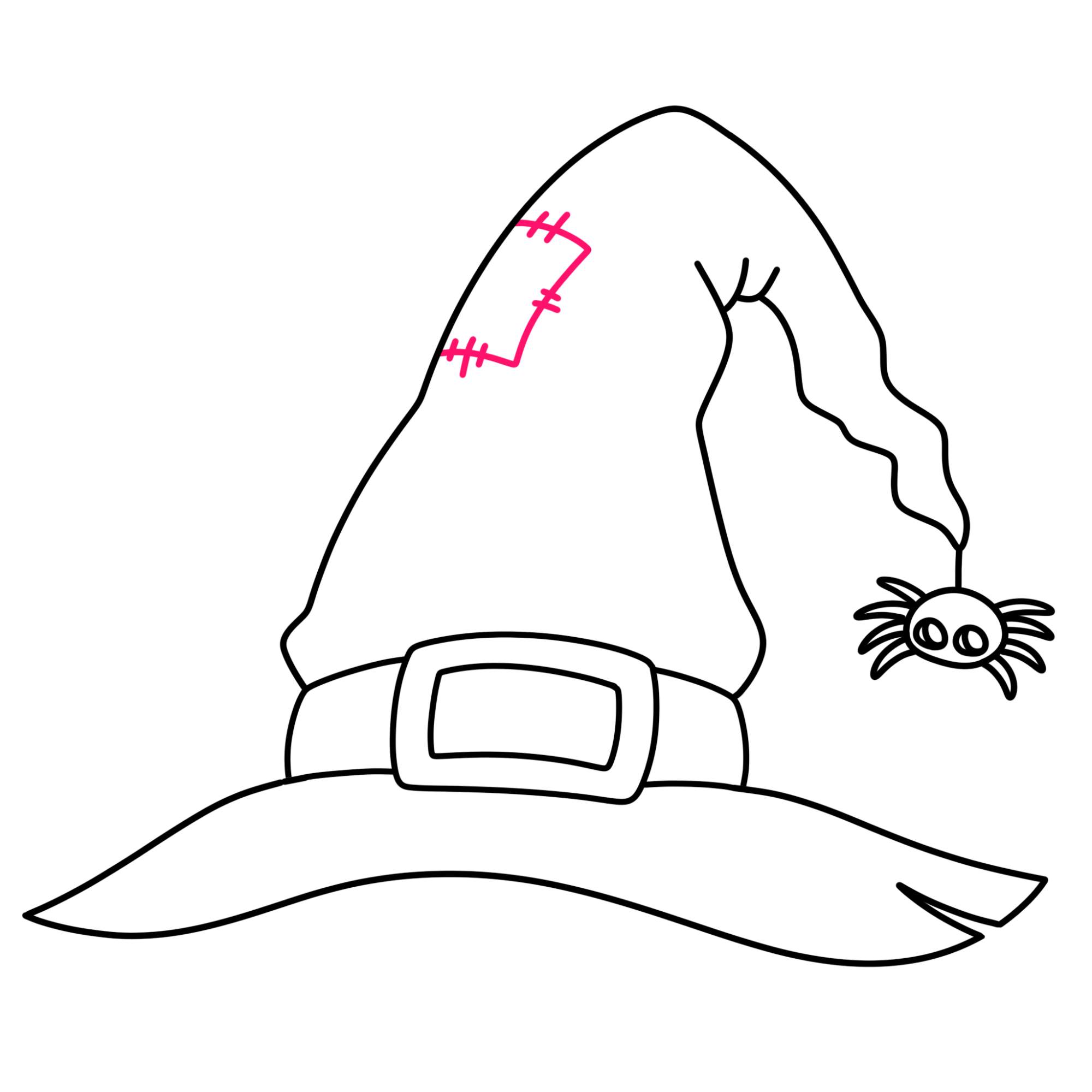 How to Draw a Witch Hat - Step-11