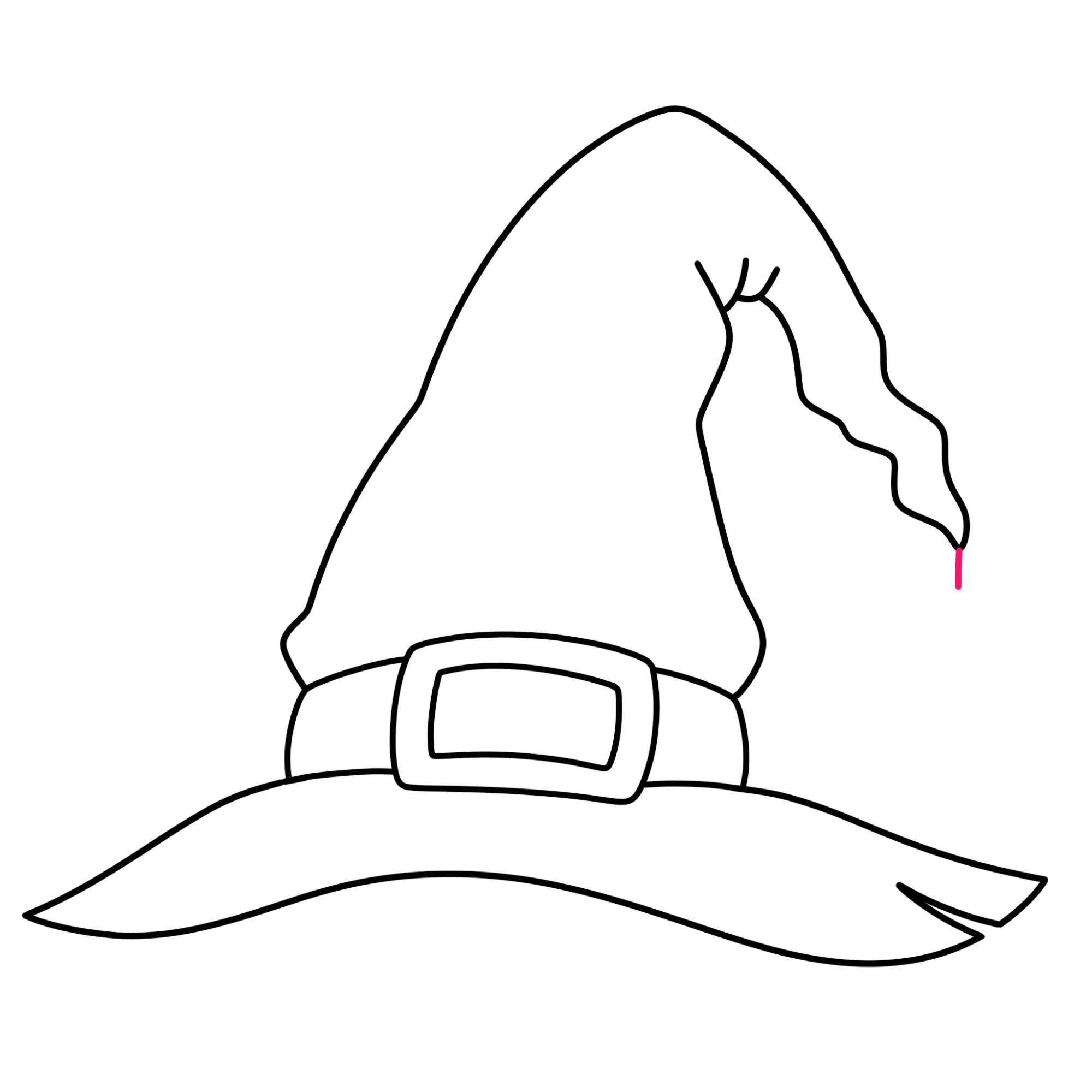 How to Draw a Witch Hat - Step-7