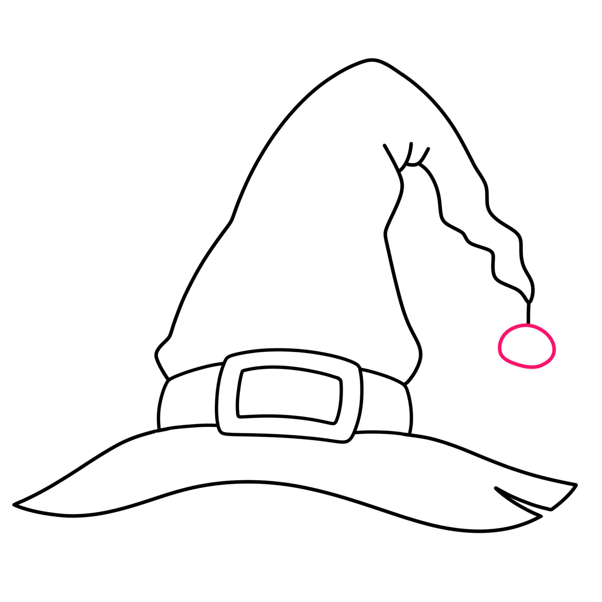 How to Draw a Witch Hat - Step-8