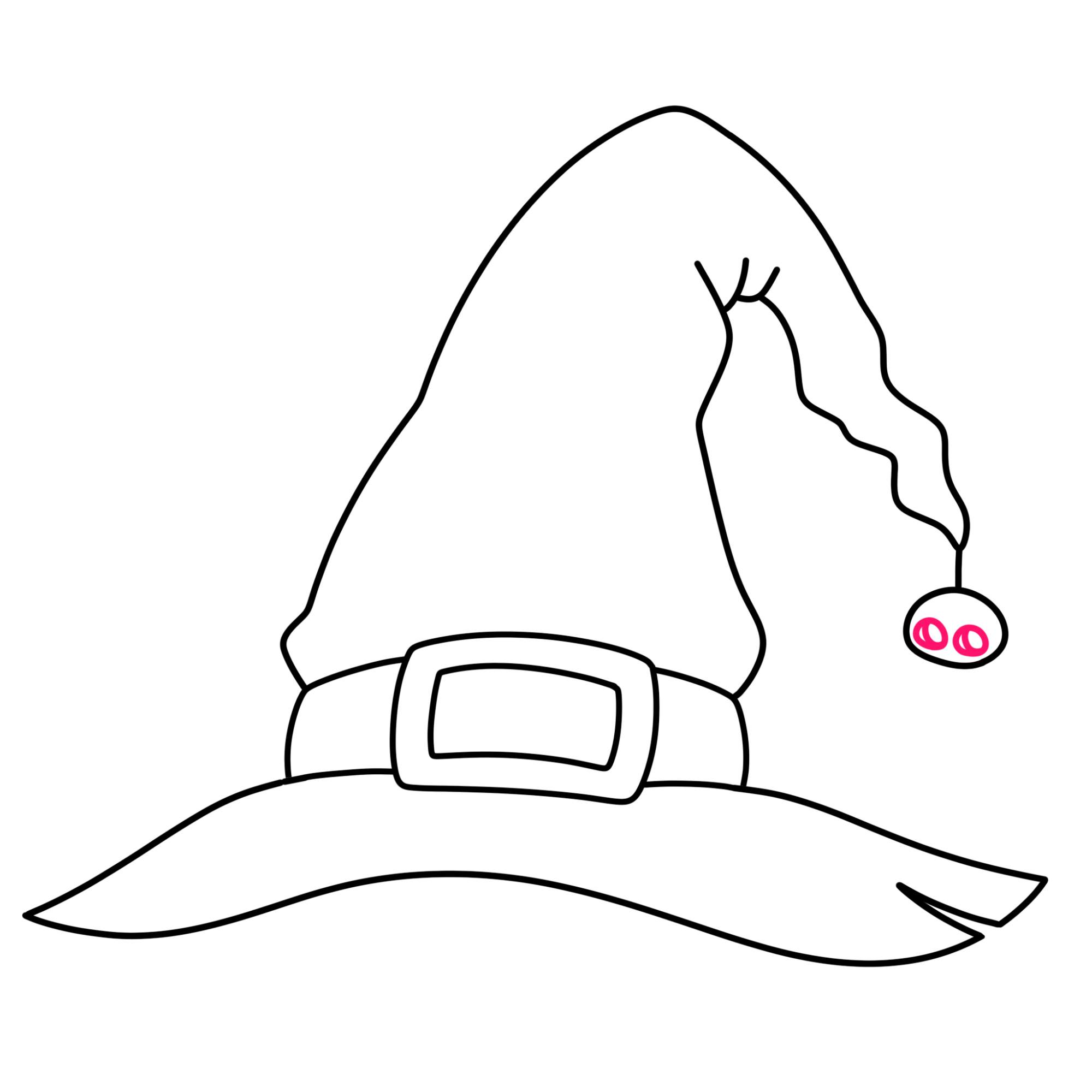 How to Draw a Witch Hat - Step-9