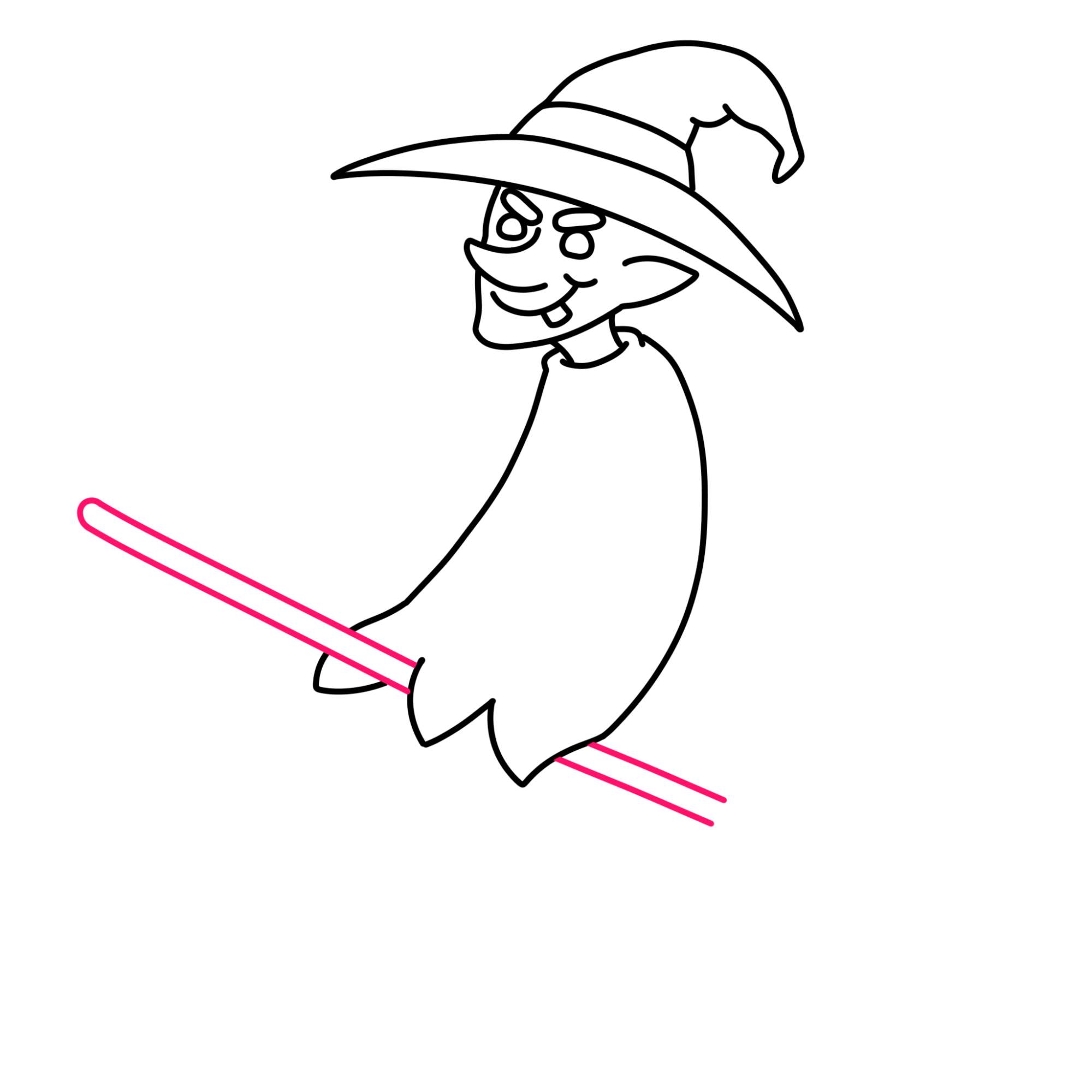 How to Draw a Witch - Step-10