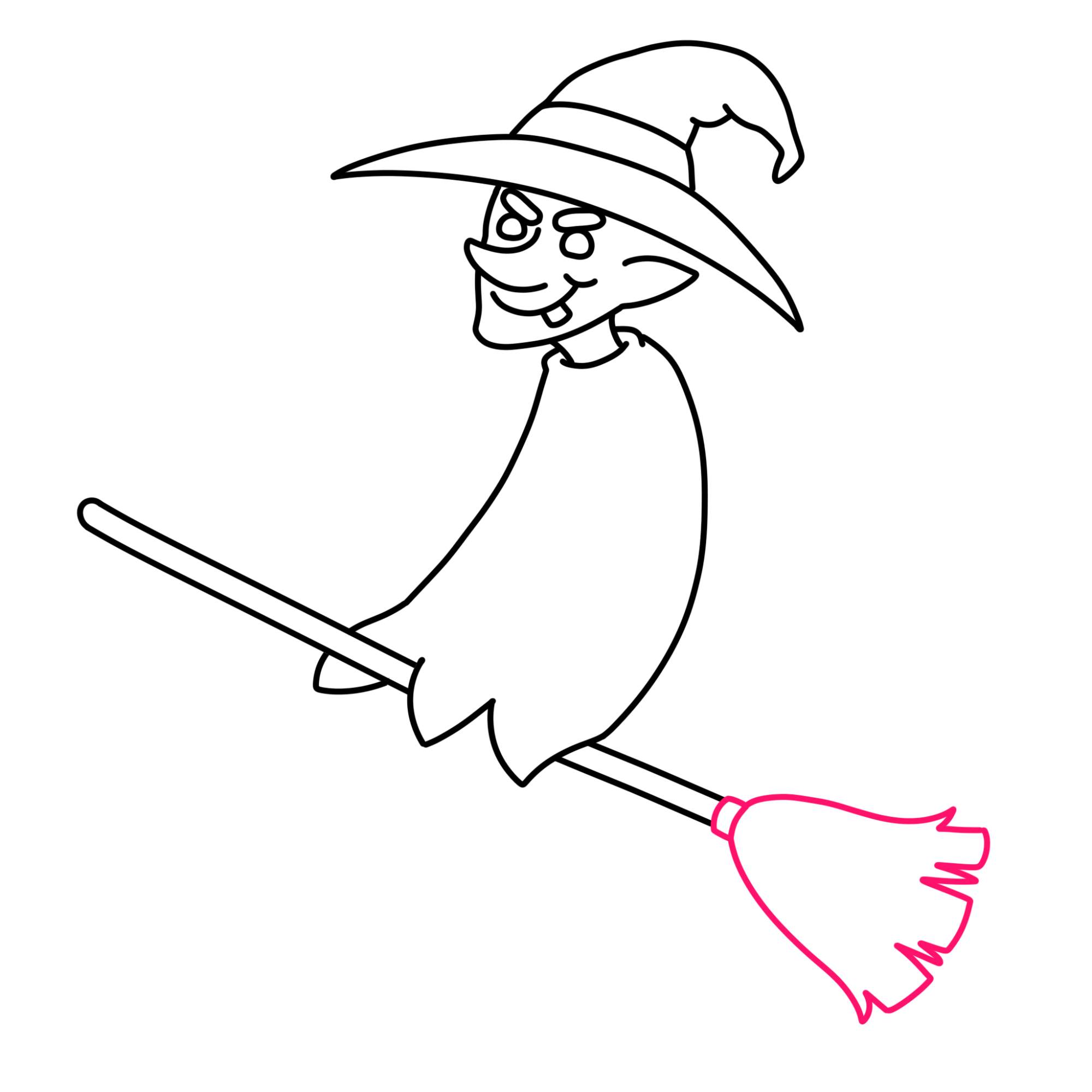 How to Draw a Witch - Step-11