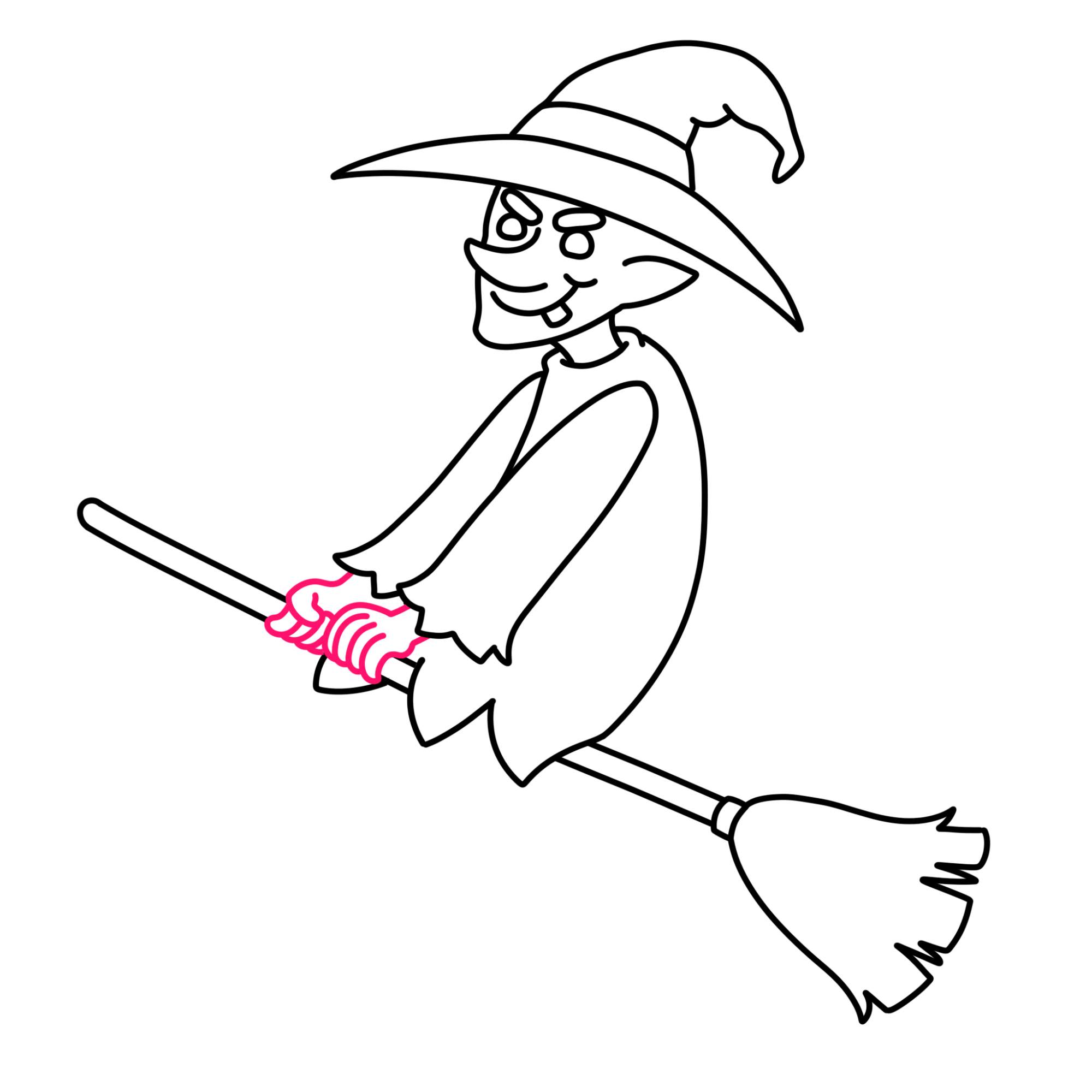 How to Draw a Witch - Step-13