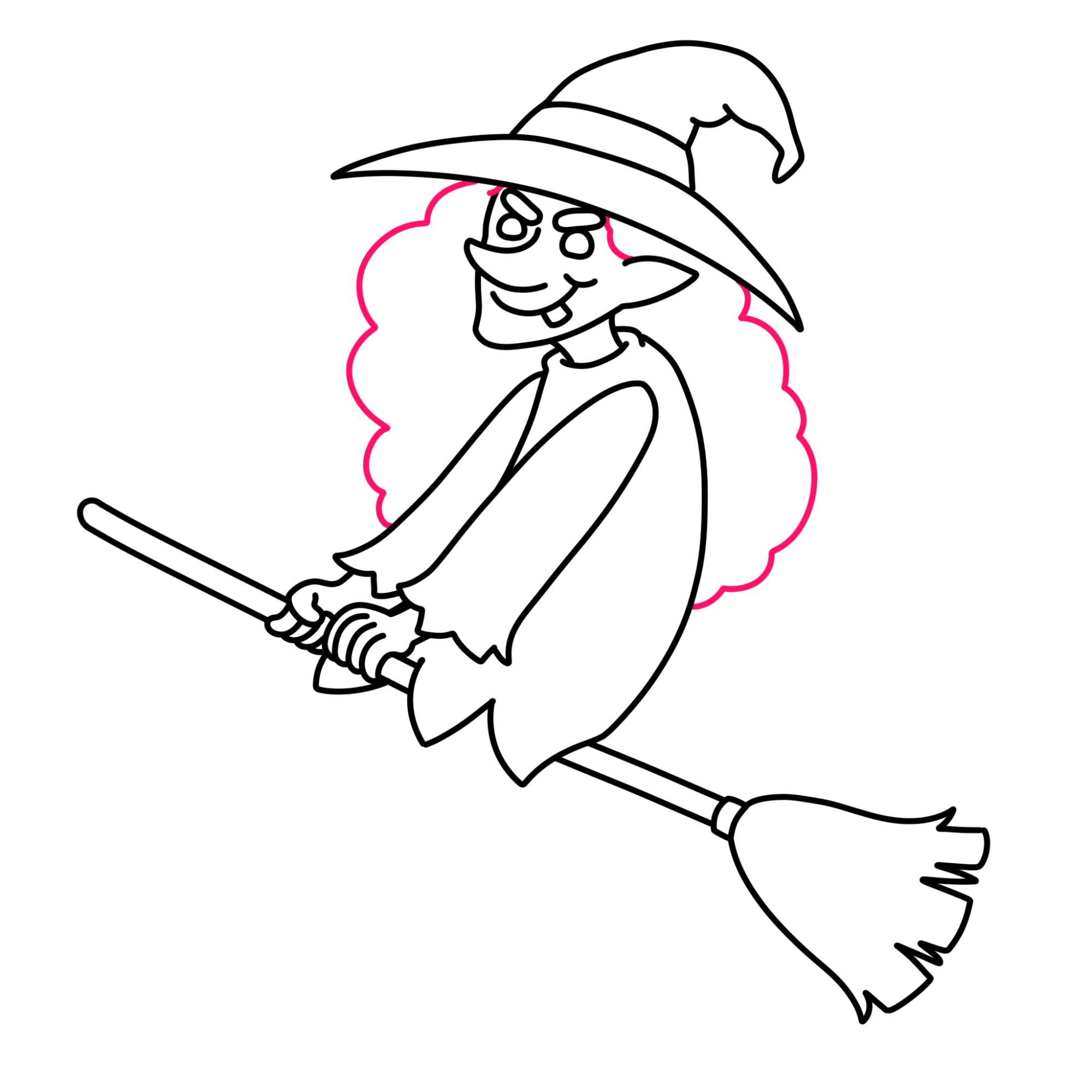 How to Draw a Witch - Step-14