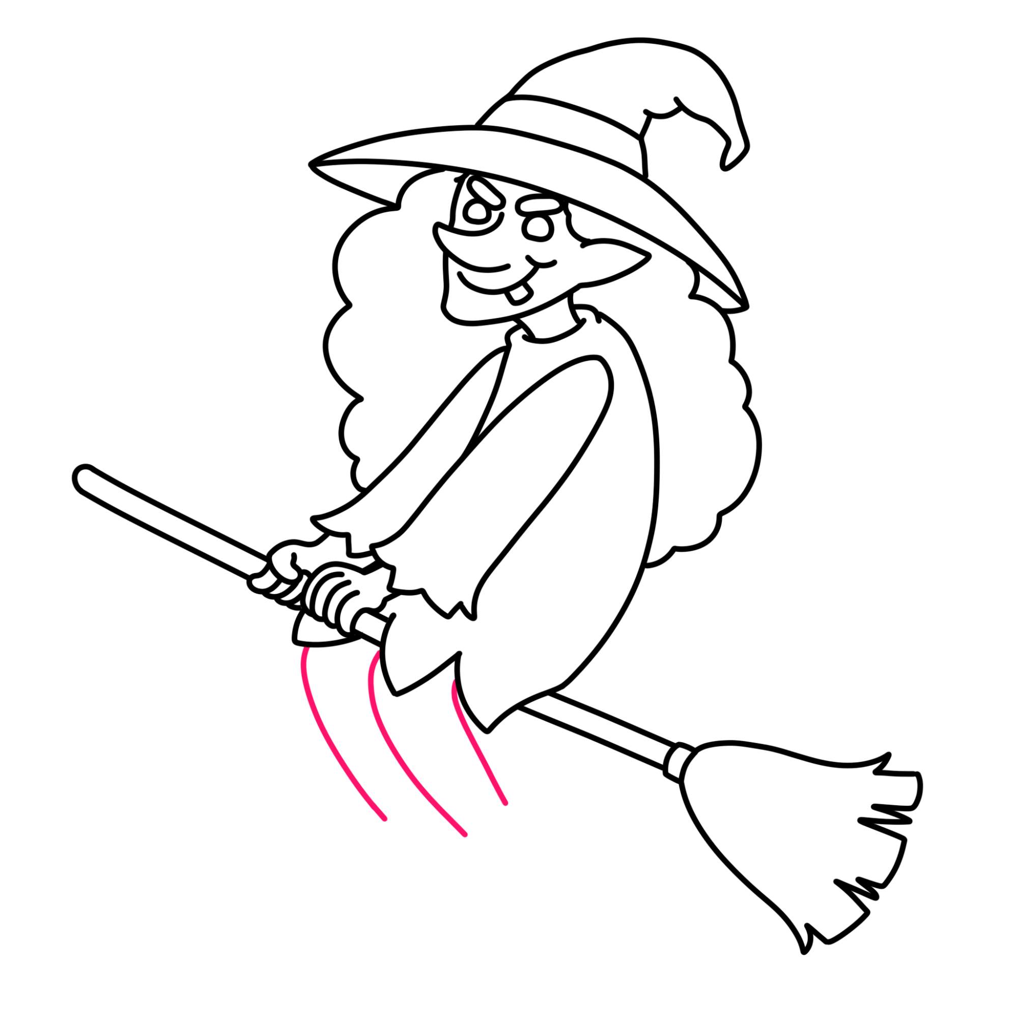 How to Draw a Witch - Step-16