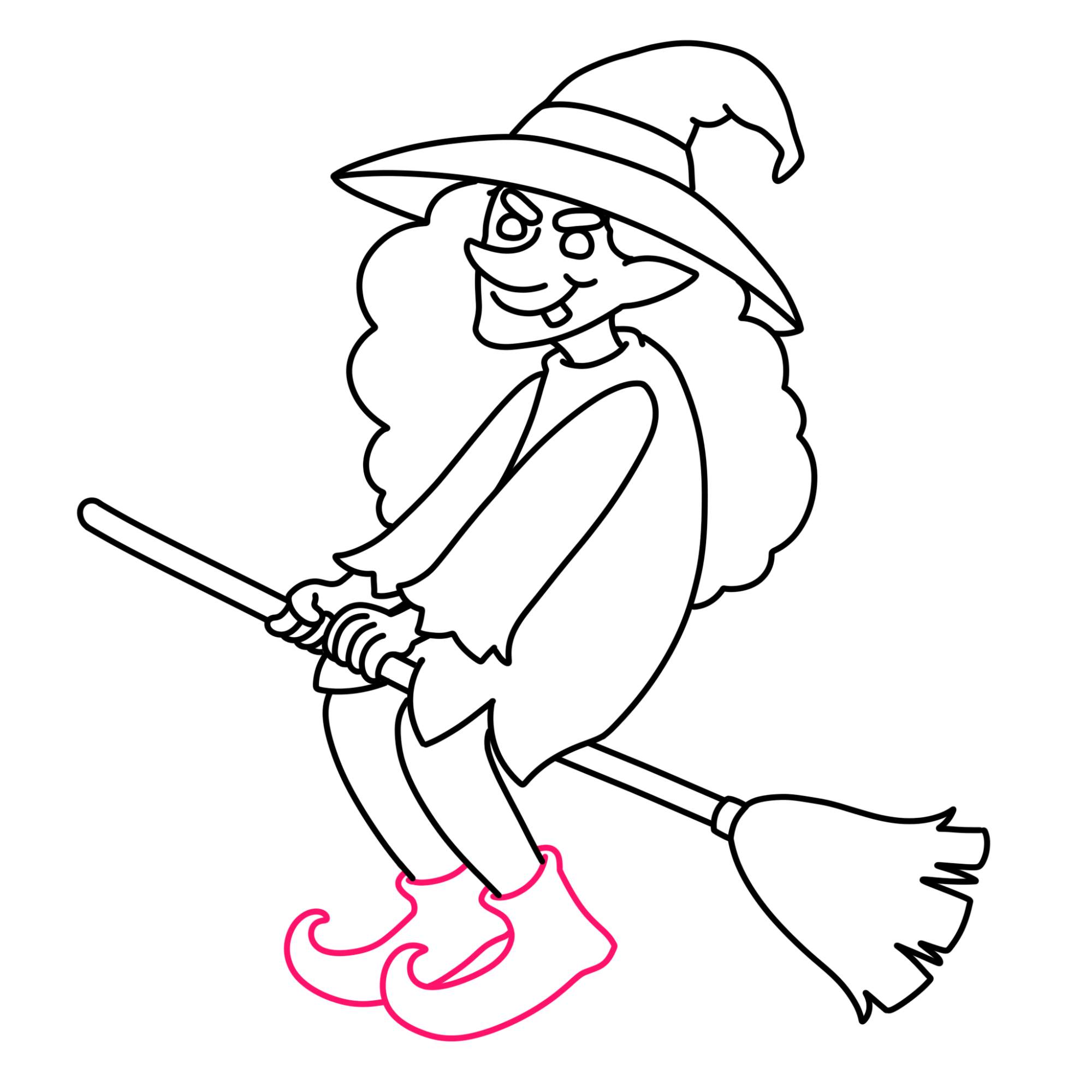 How to Draw a Witch - Step-17