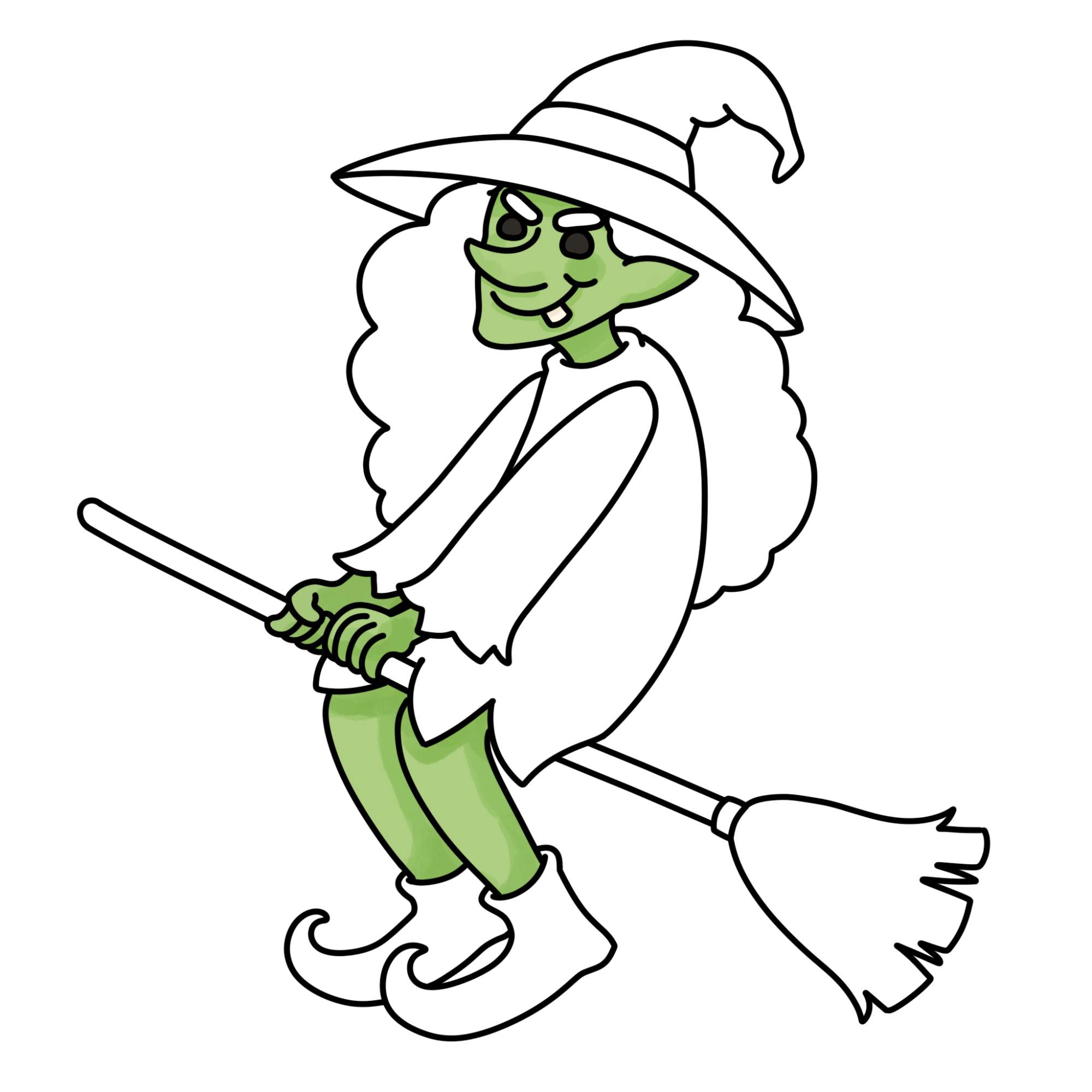 How to Draw a Witch - Step-18