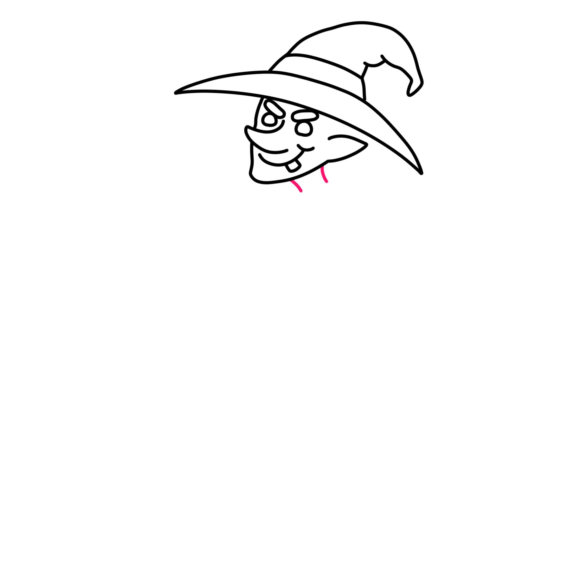 How to Draw a Witch - Step-8