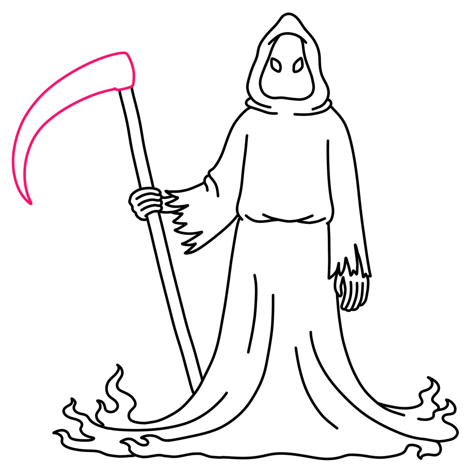 How to Draw the Grim Reaper - Step-10