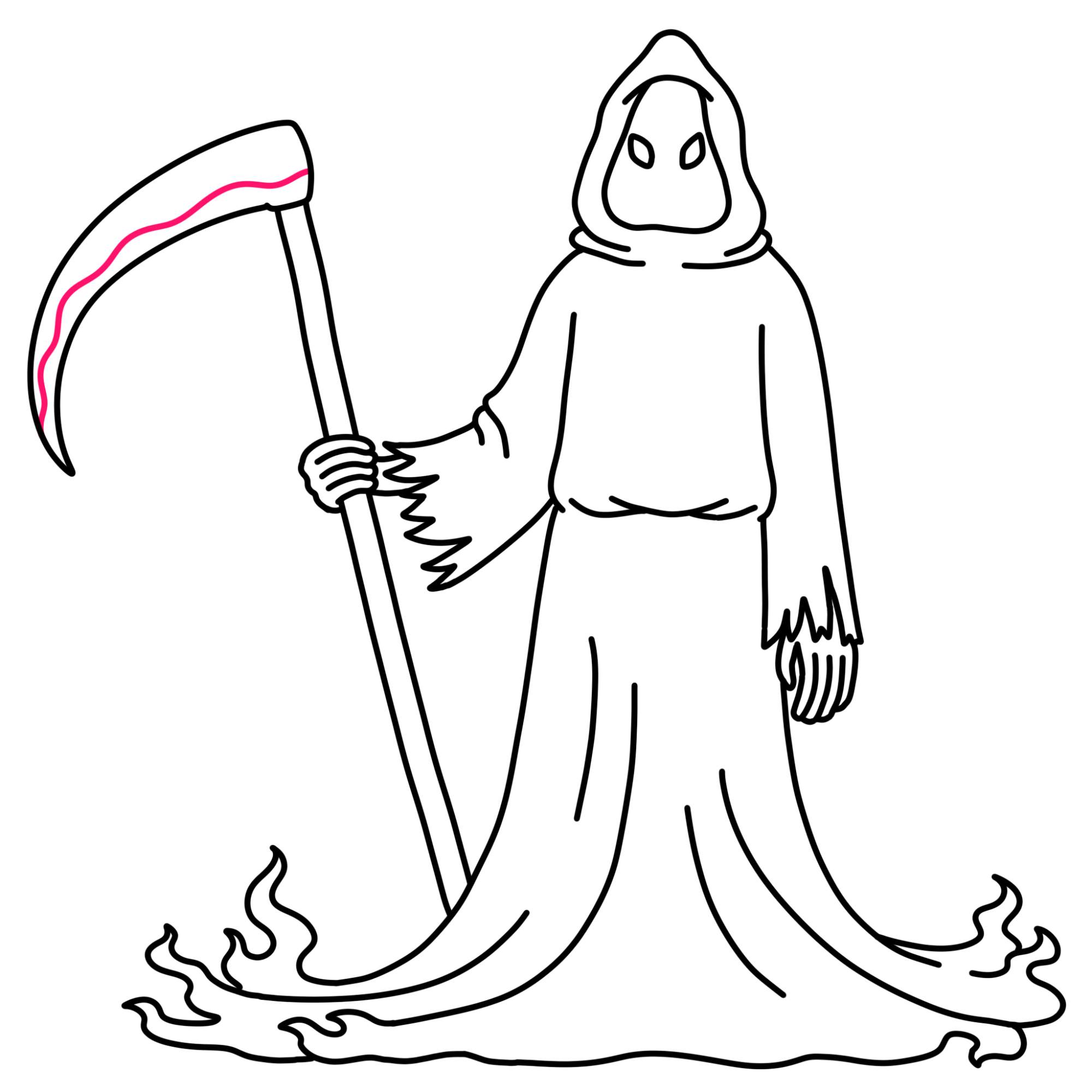 How to Draw the Grim Reaper - Step-11