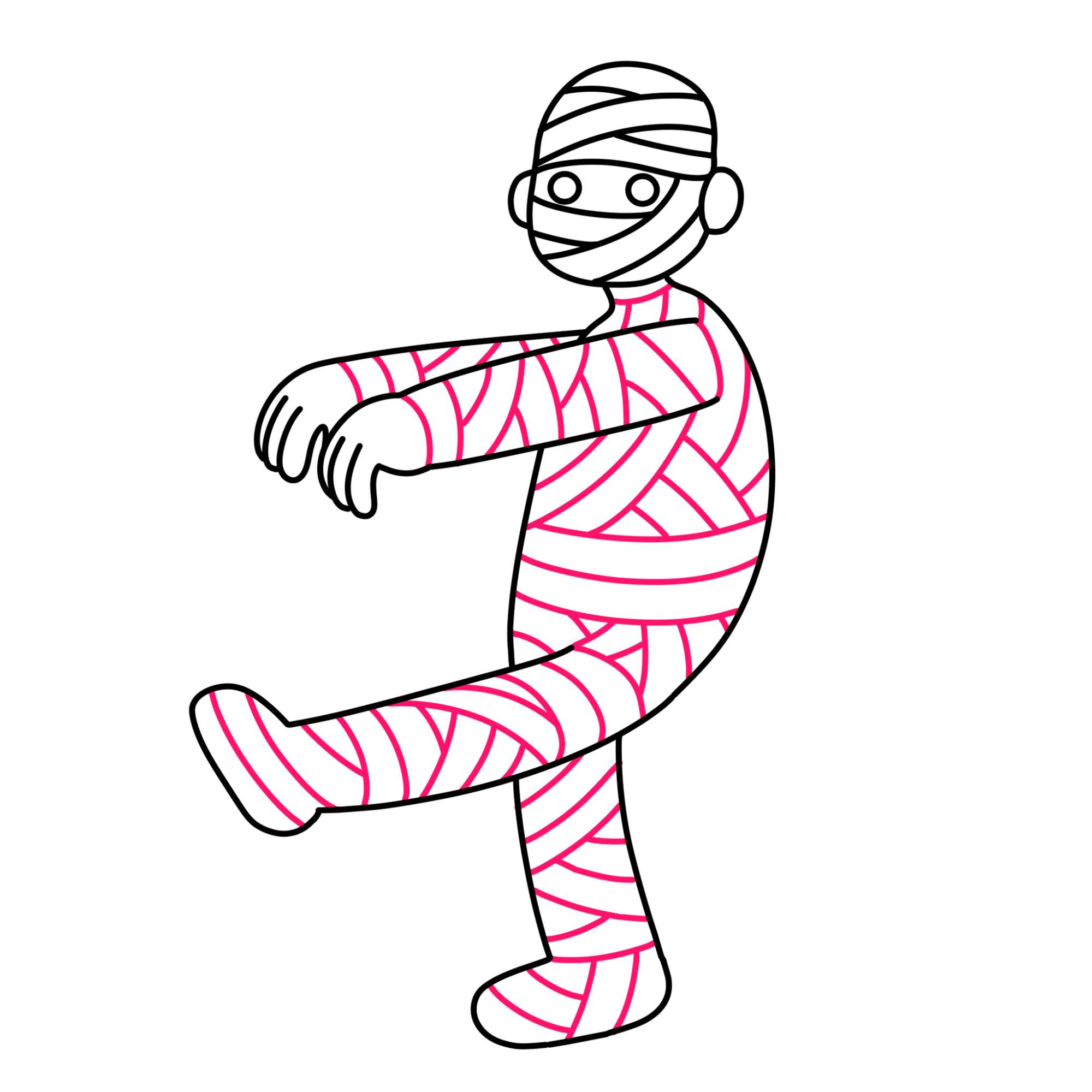 Mummy Drawing - Step-10