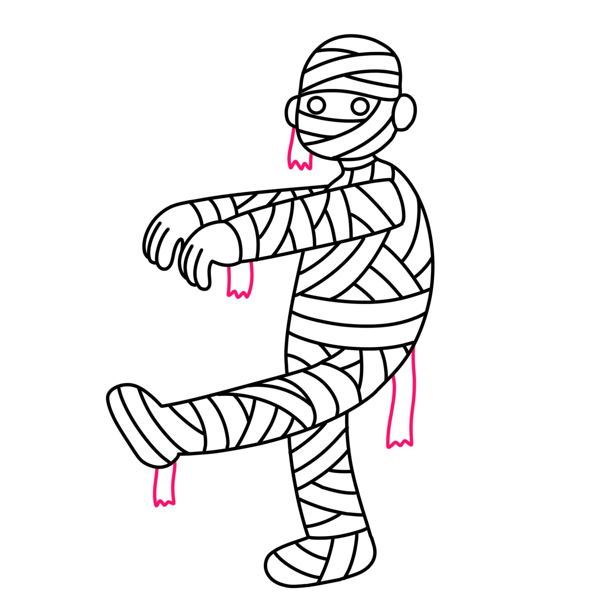 Mummy Drawing - Step-11