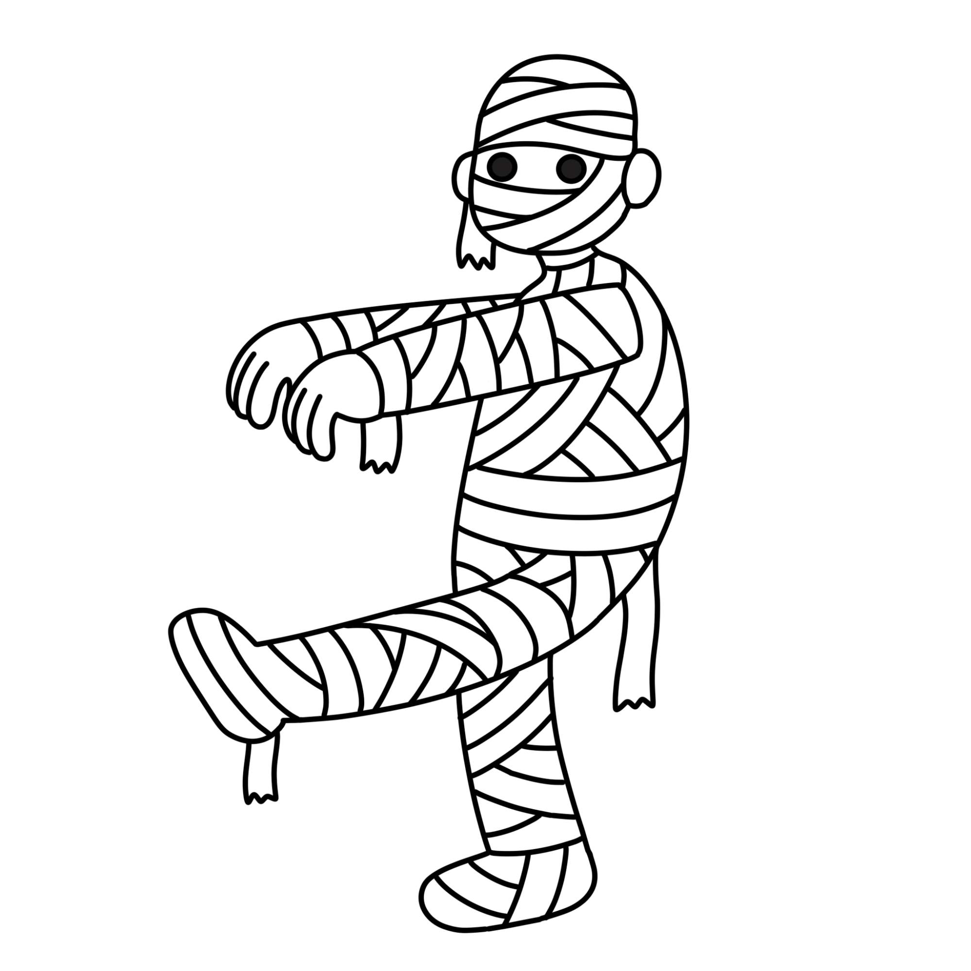 Mummy Drawing - Step-12