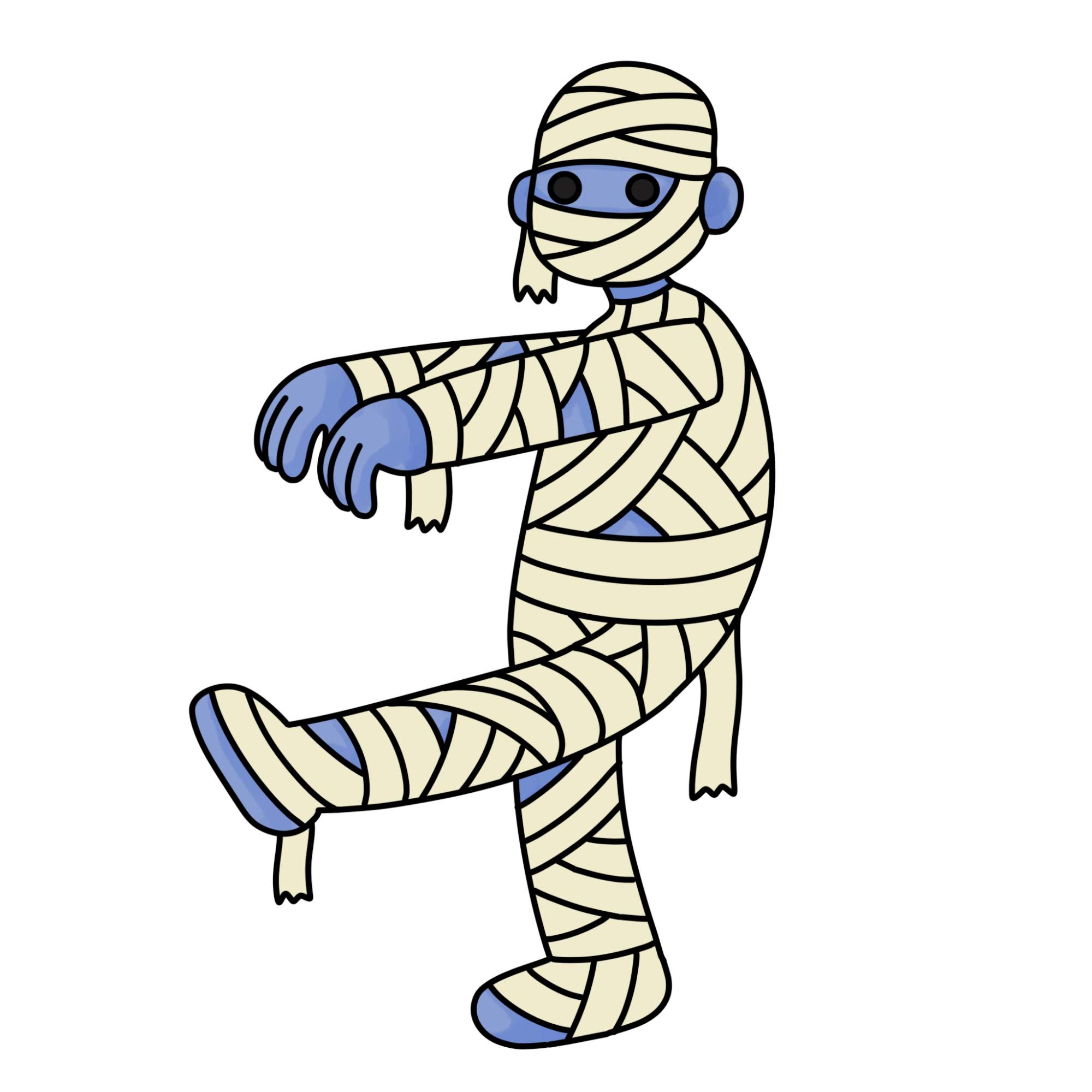 Mummy Drawing - Step-14