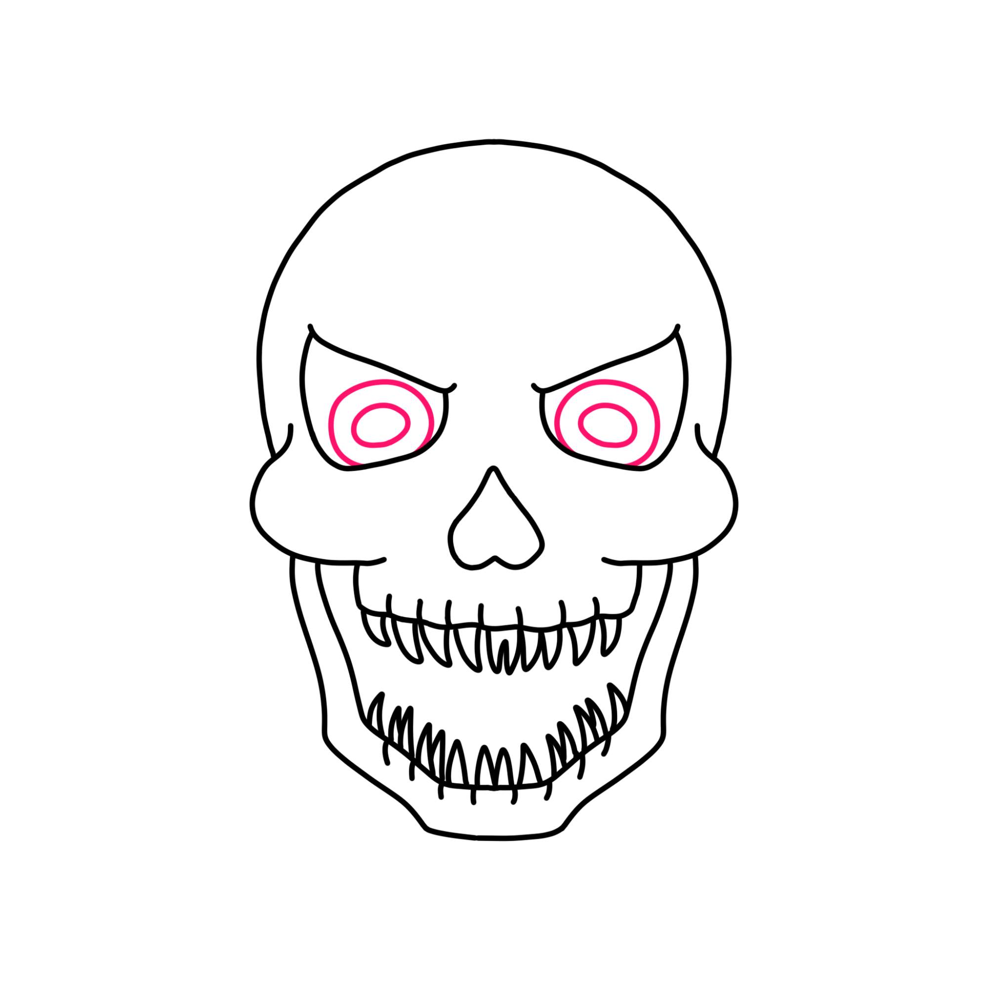 Scary Skull Drawing - Step-10