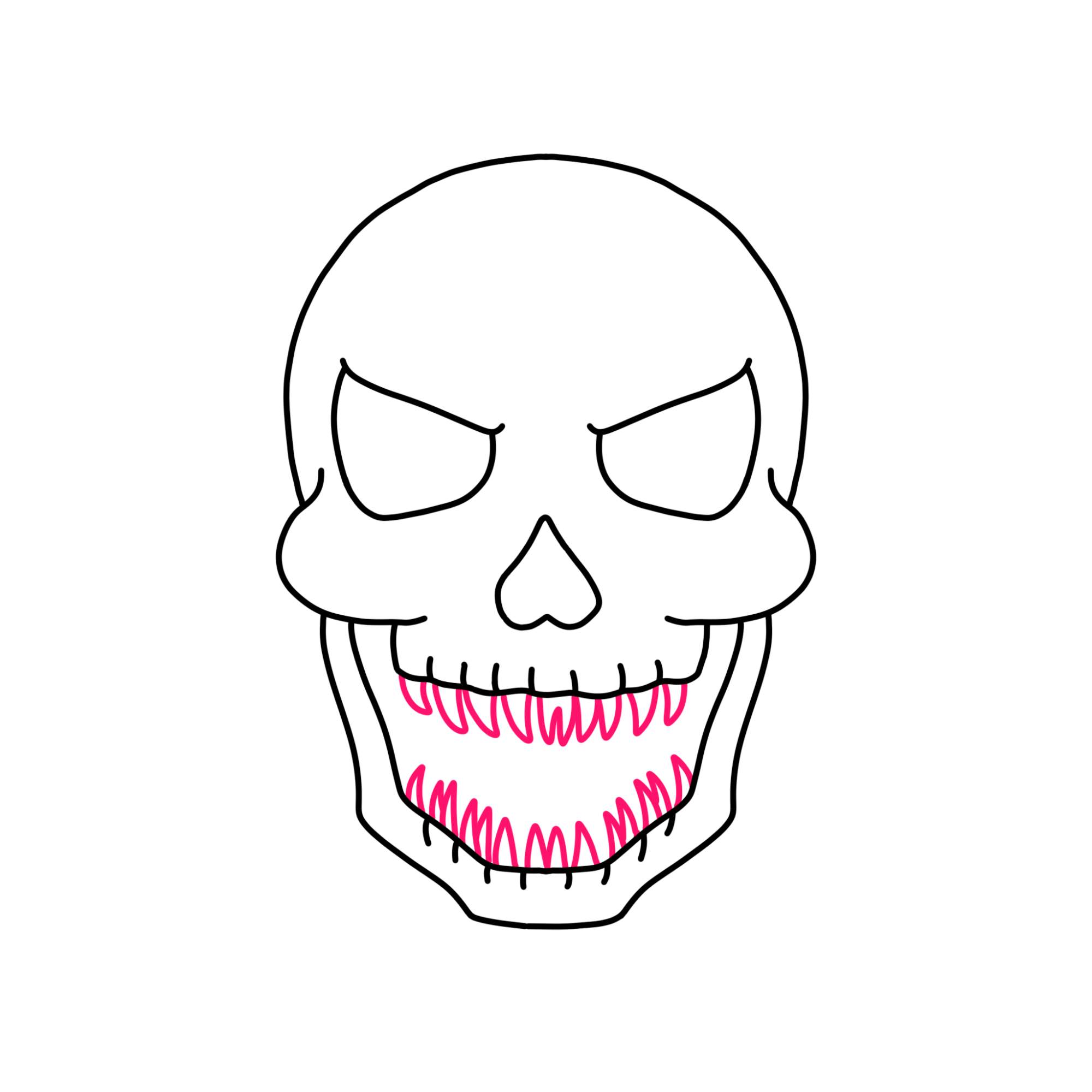 Scary Skull Drawing - Step-9