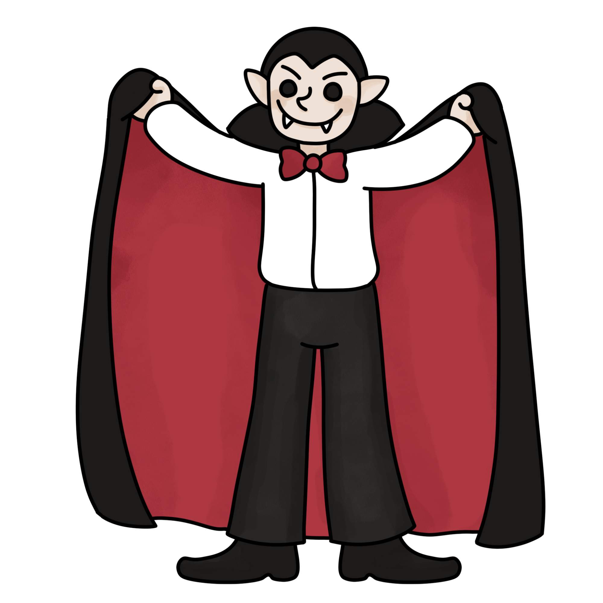 Vampire Drawing for Kids - Step-17