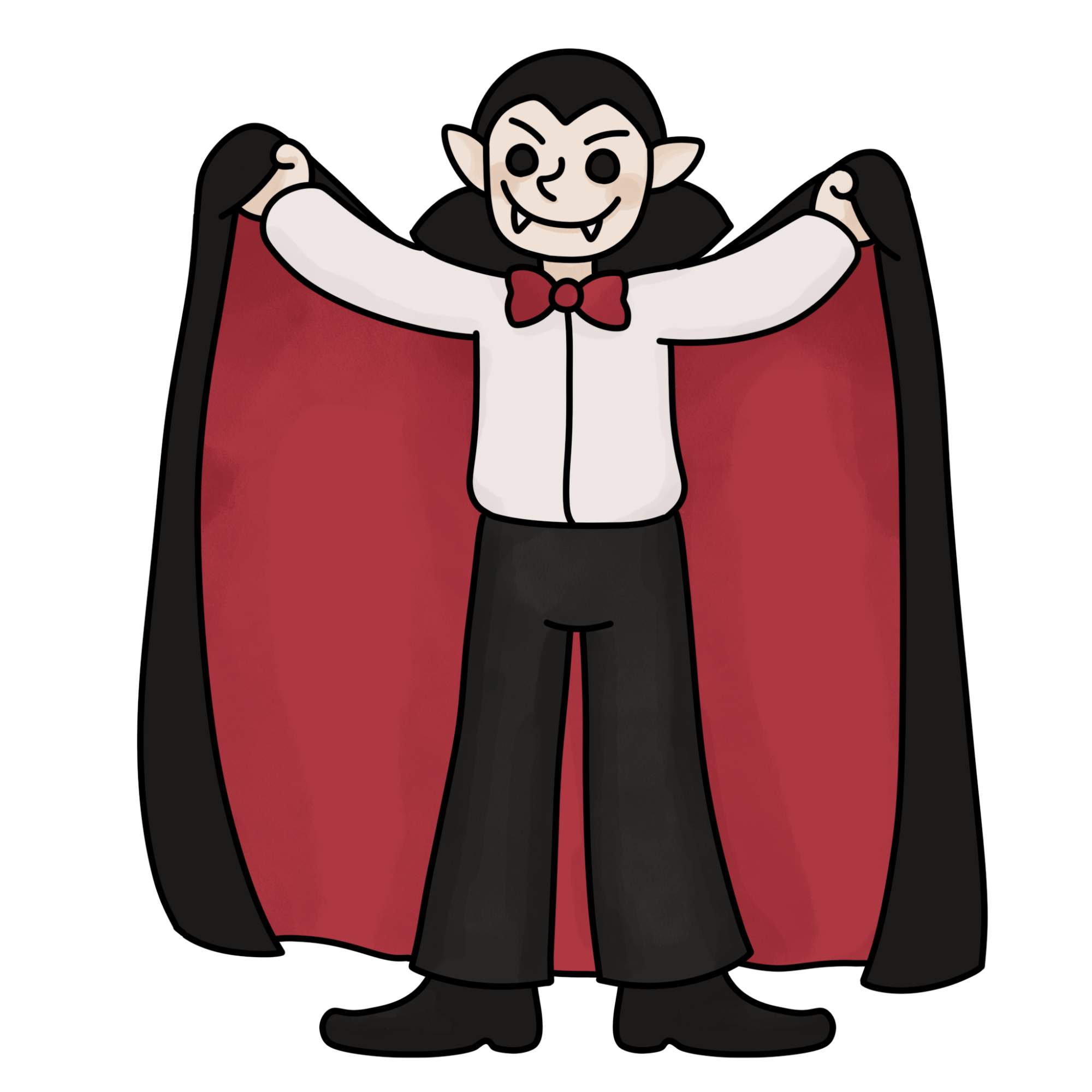 Vampire Drawing for Kids - Step-18