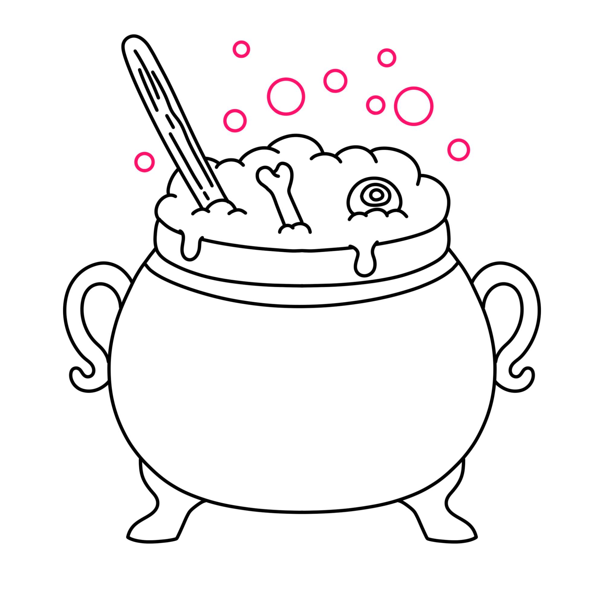 Witches Cauldron Drawing - Step-10