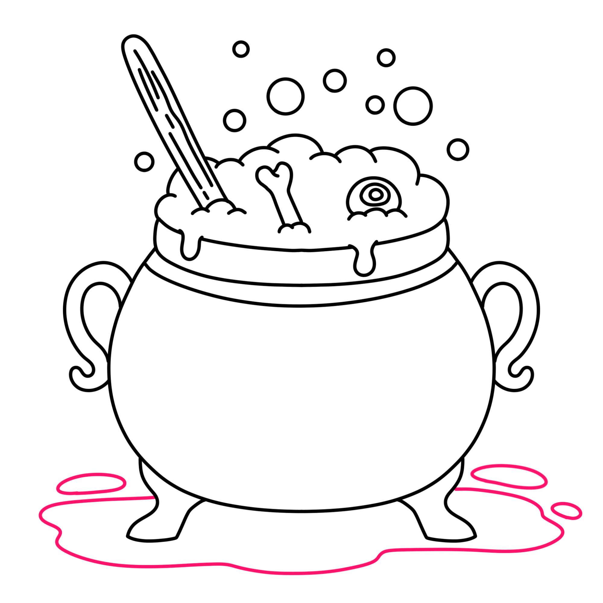 Witches Cauldron Drawing - Step-11