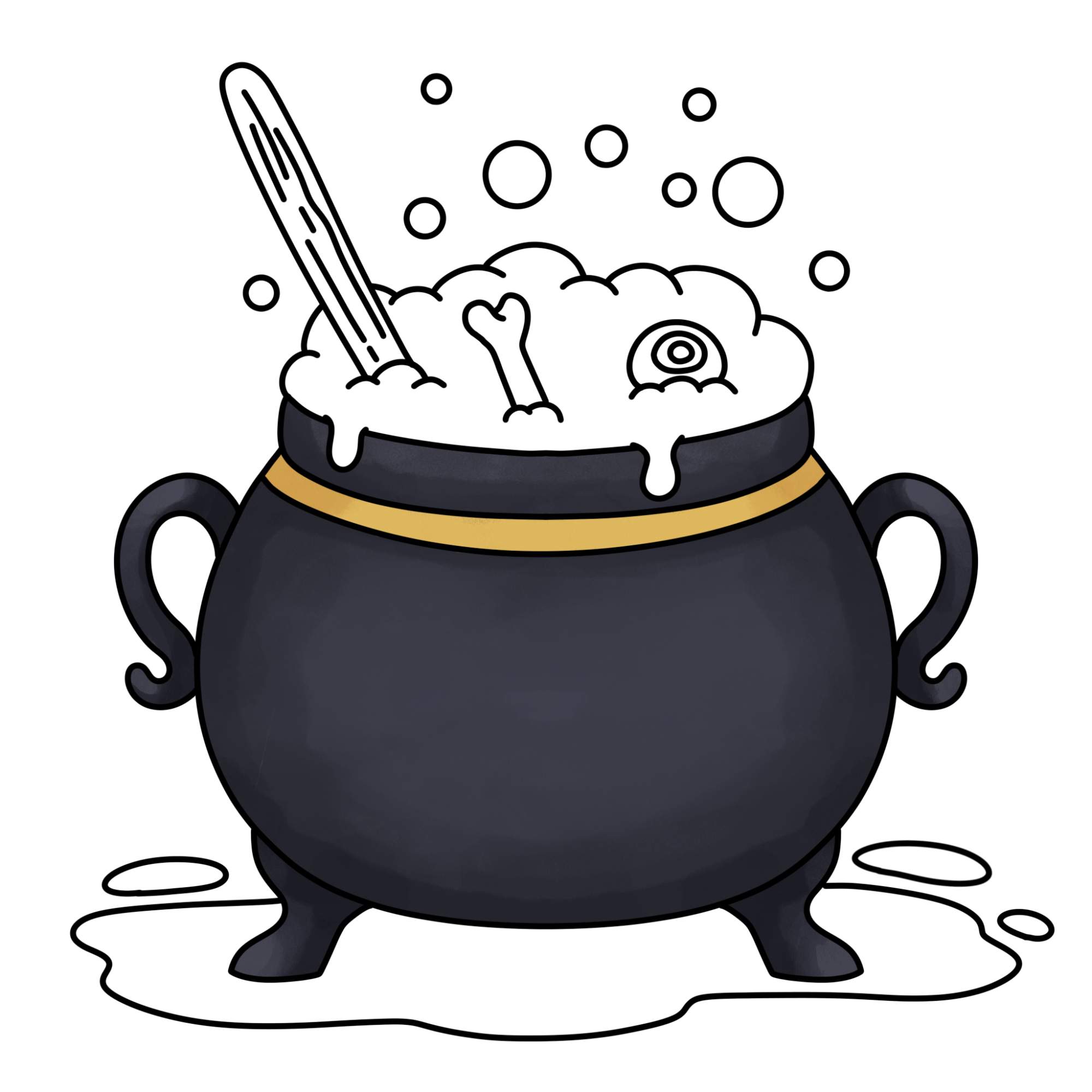 Witches Cauldron Drawing - Step-12