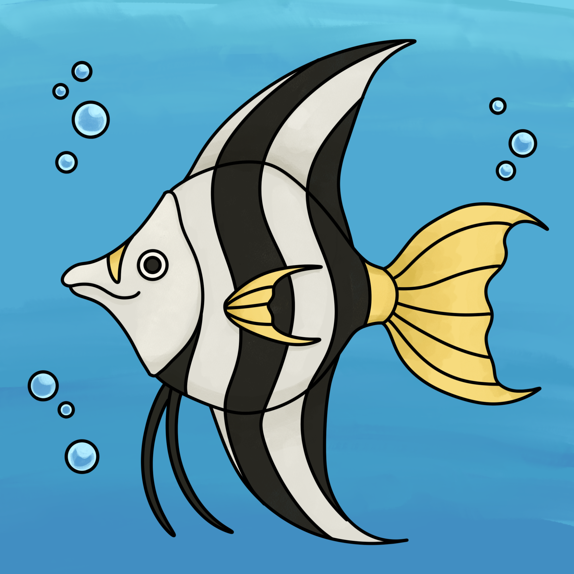 Angelfish Drawing (easy)