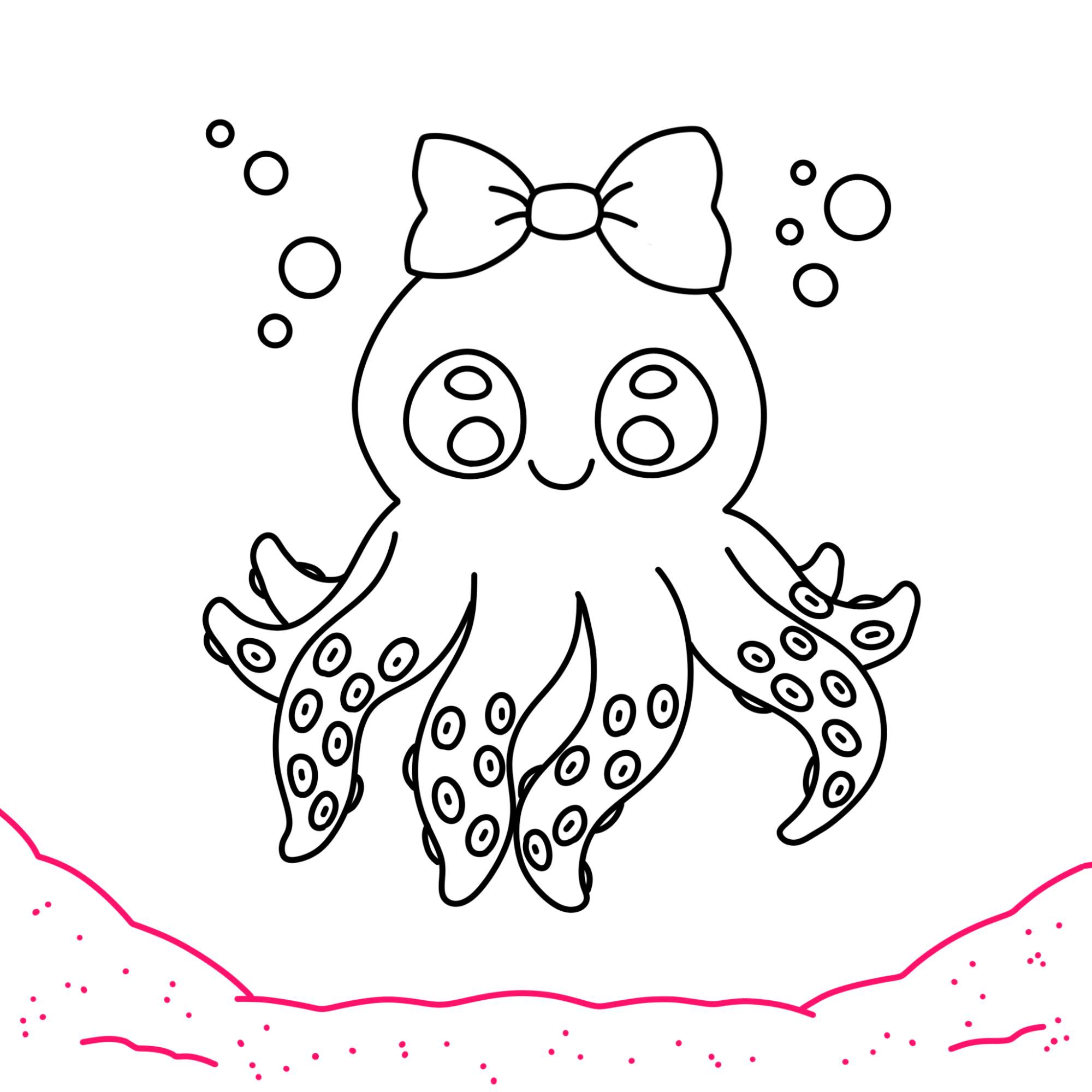 Cute Octopus Drawing - Step-10