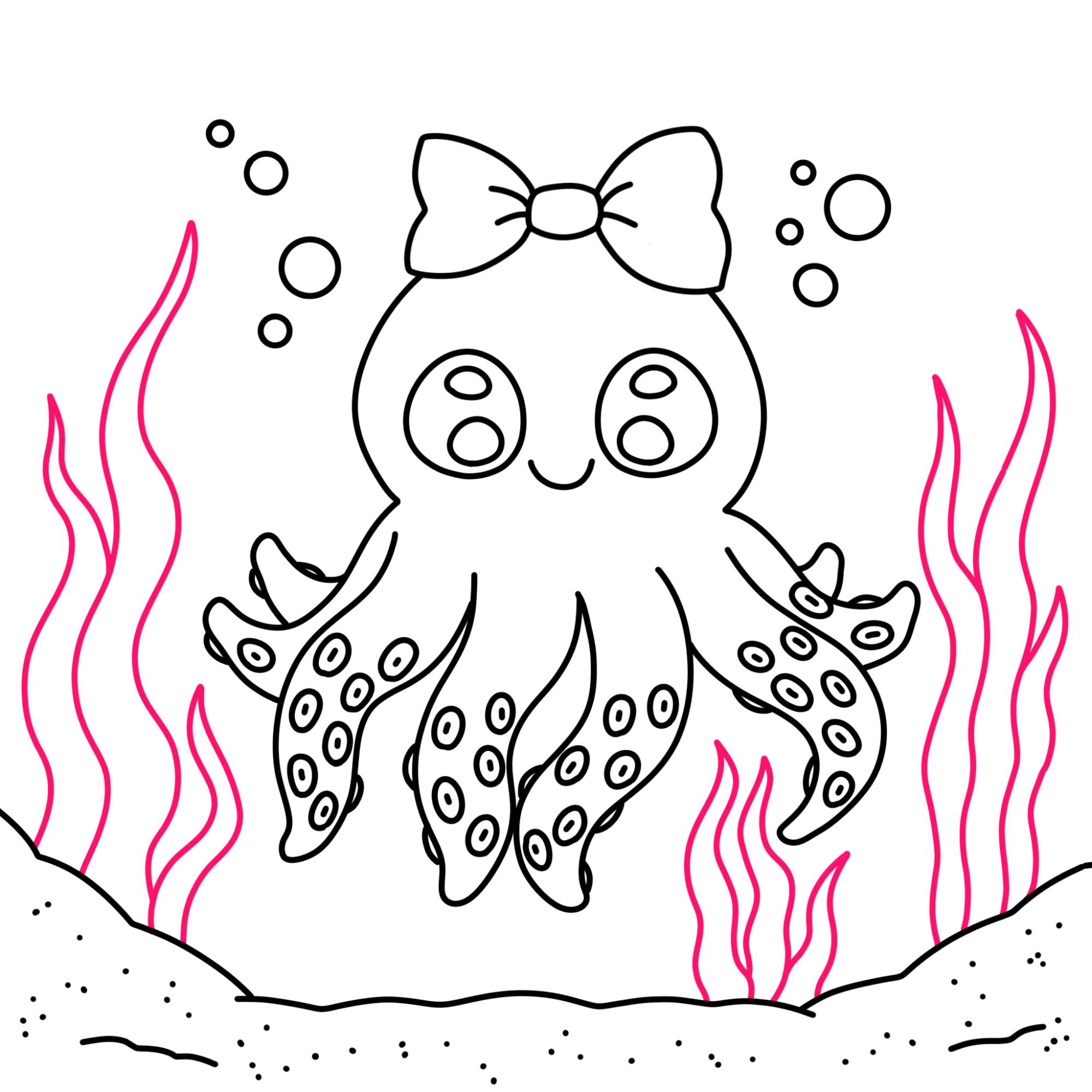 Cute Octopus Drawing - Step-11