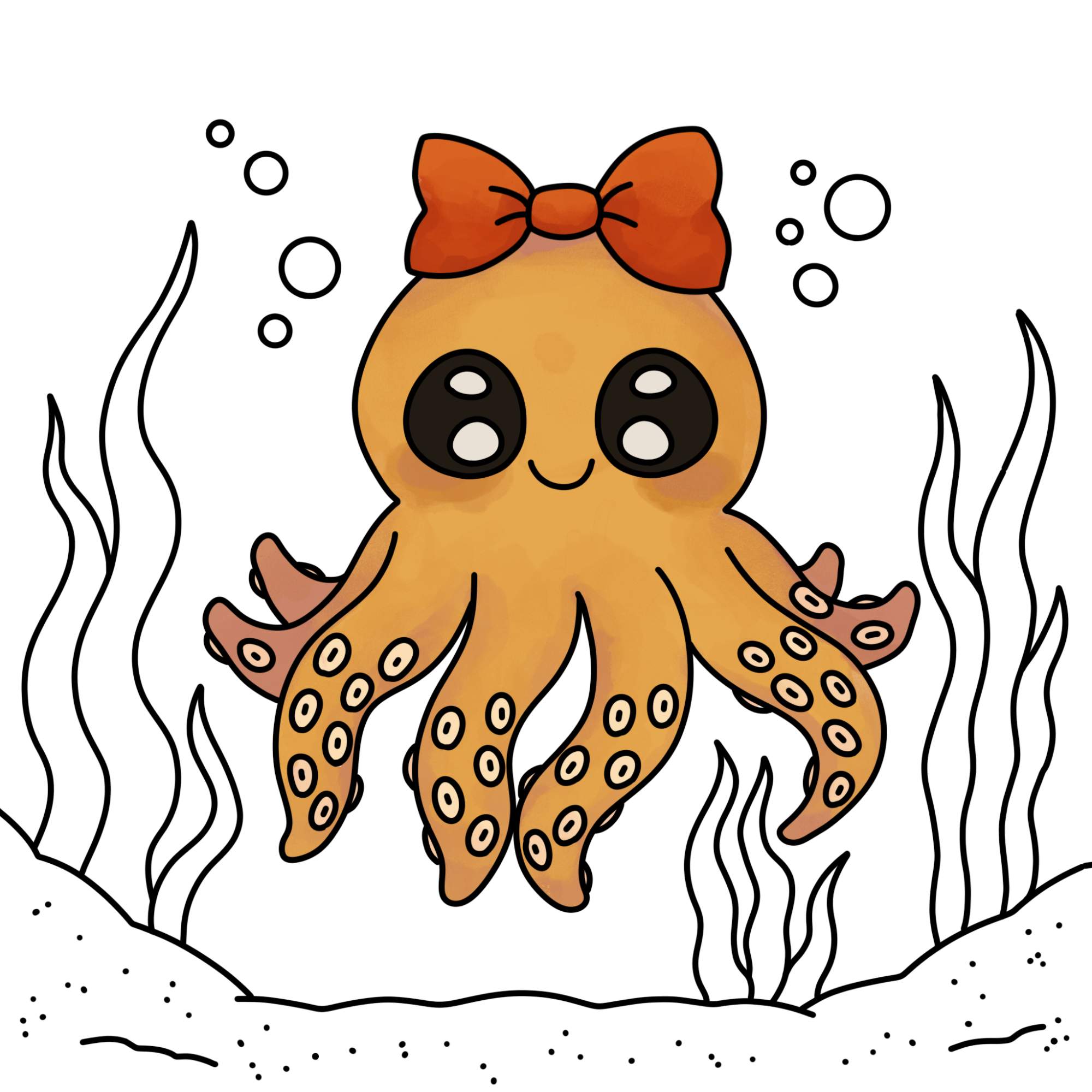 Cute Octopus Drawing - Step-13