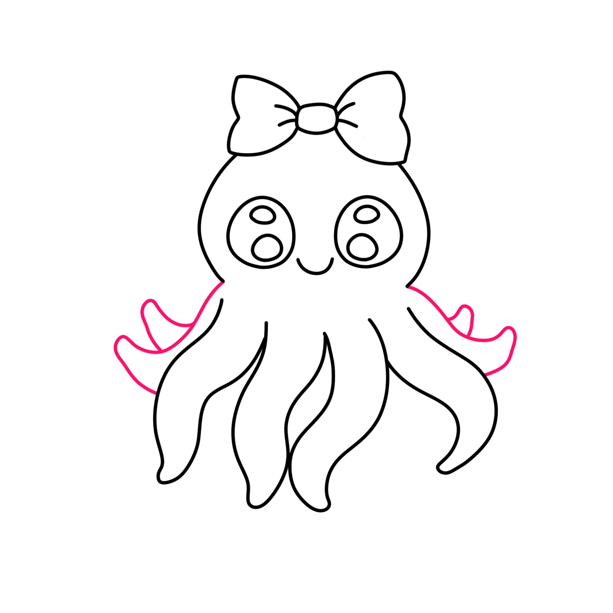 Cute Octopus Drawing - Step-7