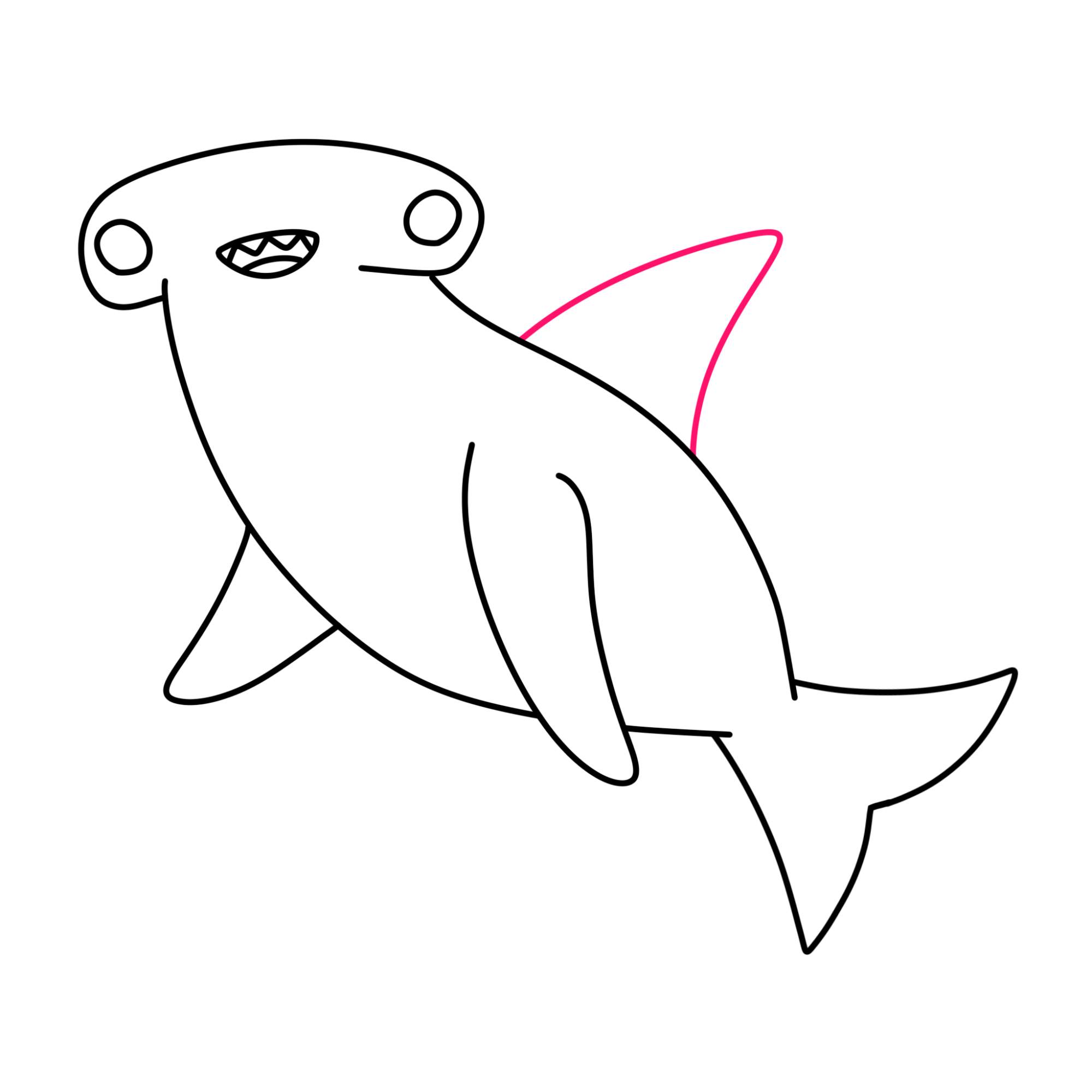 Cute Shark Drawing - Step-9