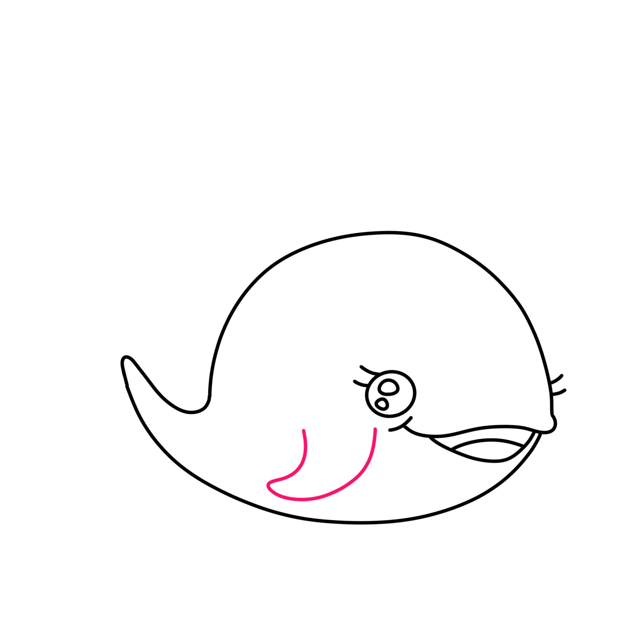 Cute Whale Drawing - Step-6