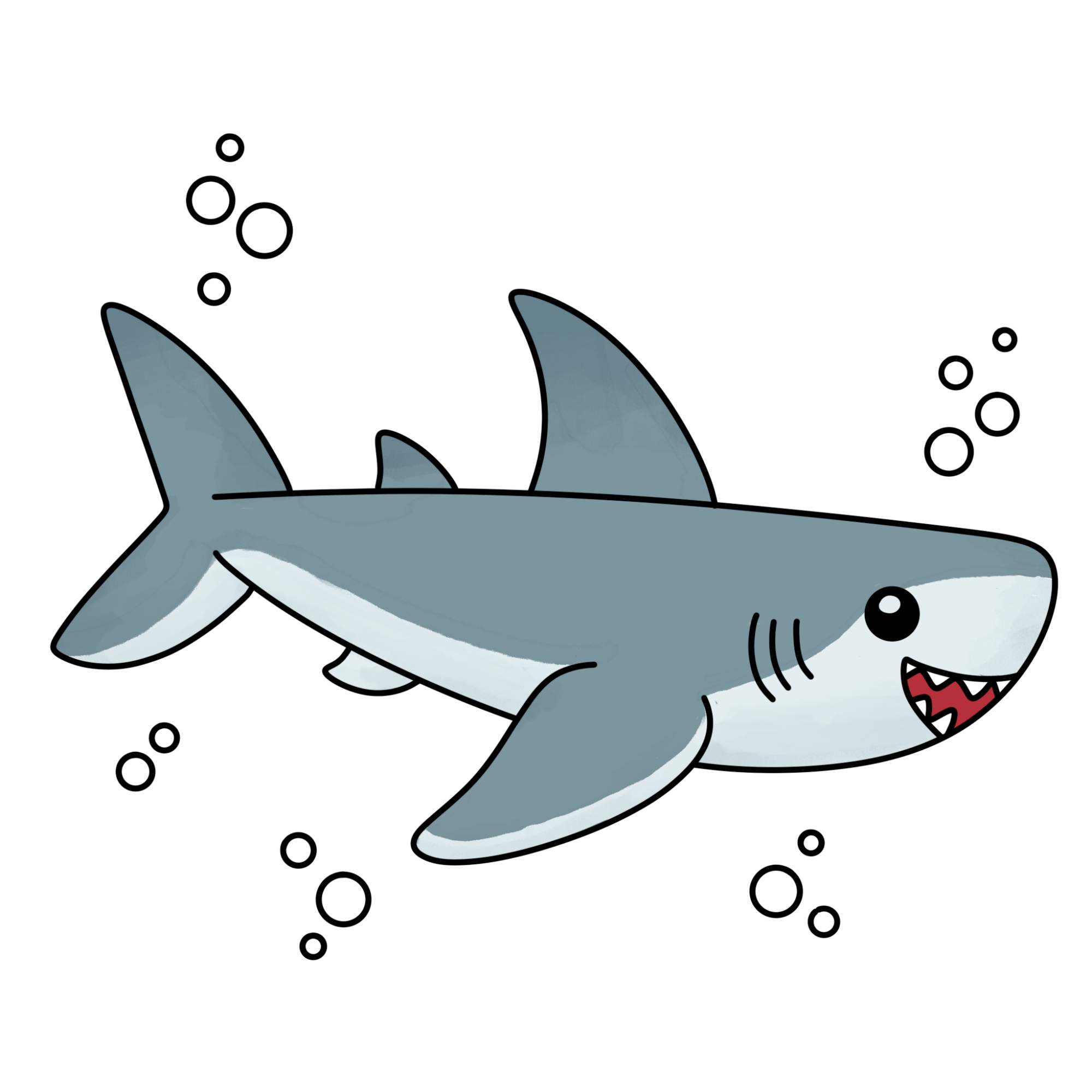 Easy Shark Drawing - Step-14