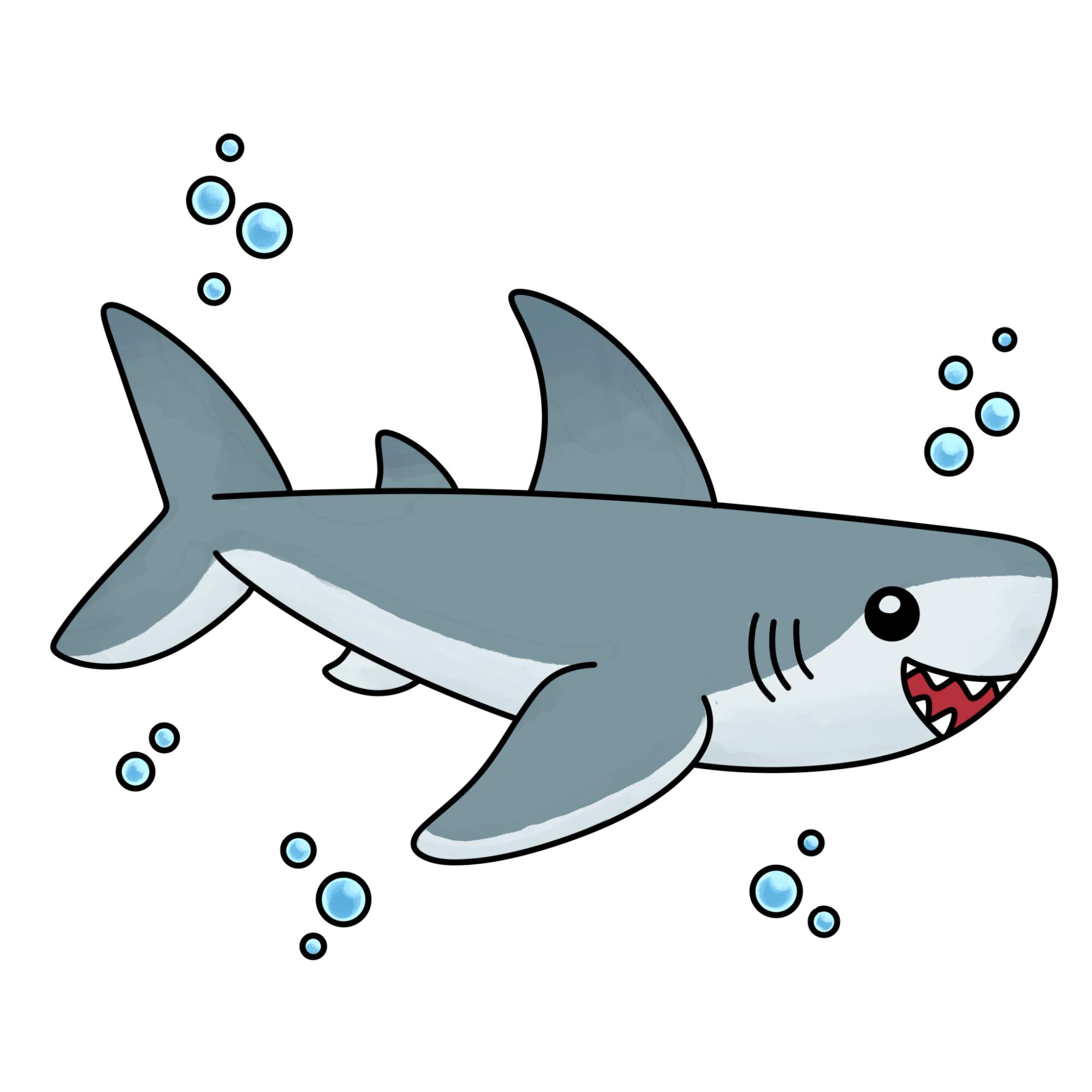 Easy Shark Drawing - Step-15