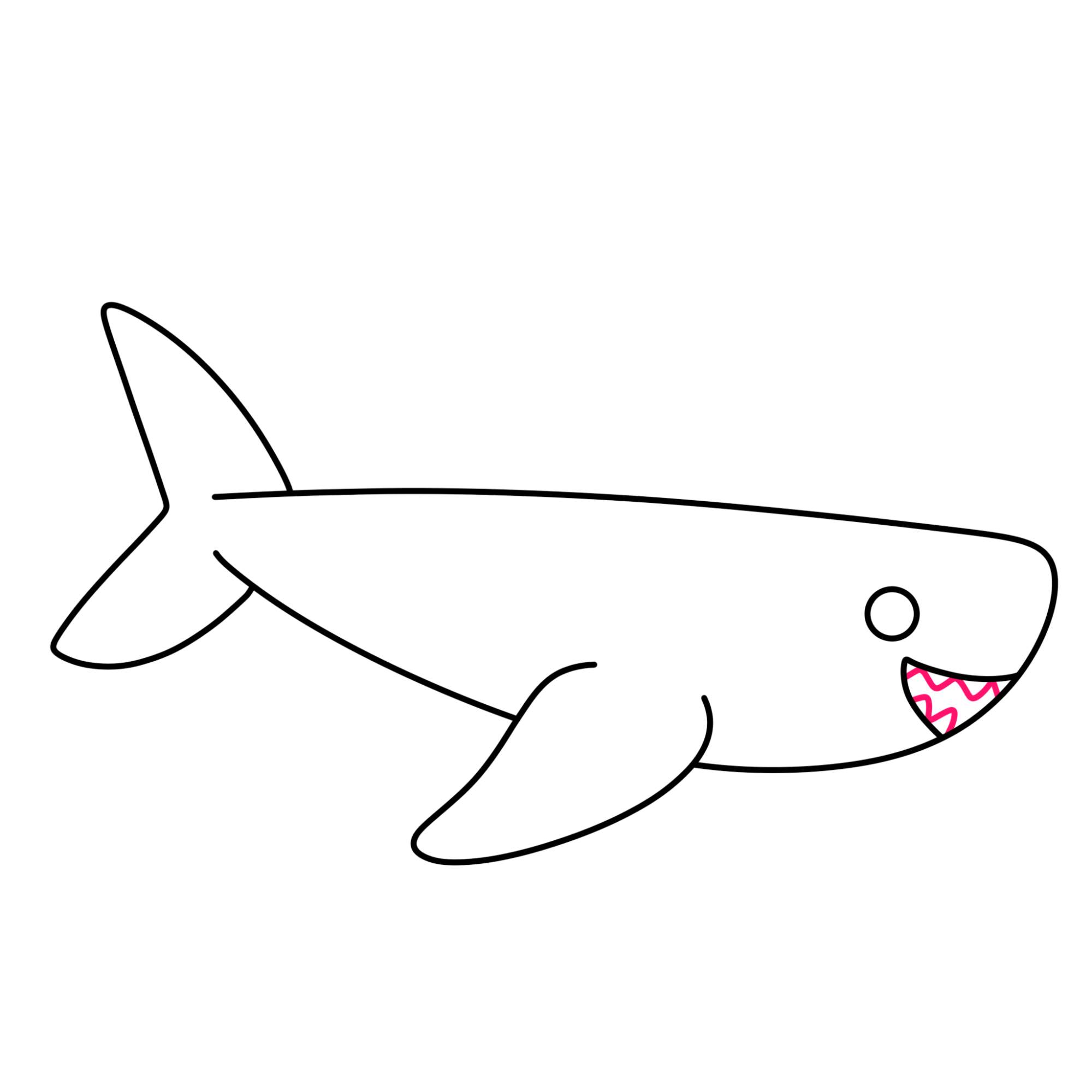 Easy Shark Drawing - Step-6